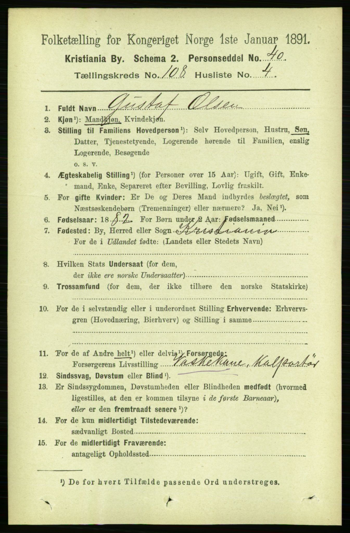 RA, 1891 census for 0301 Kristiania, 1891, p. 55609