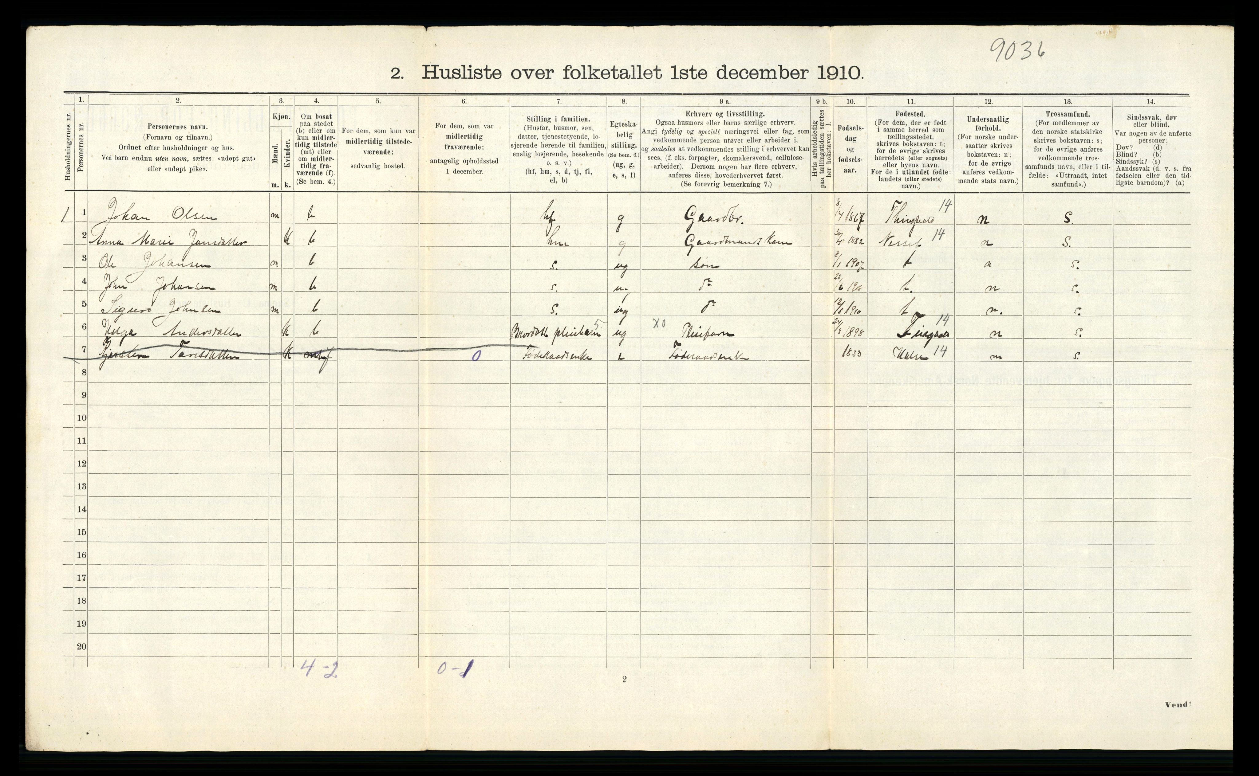 RA, 1910 census for Åsskard, 1910, p. 22