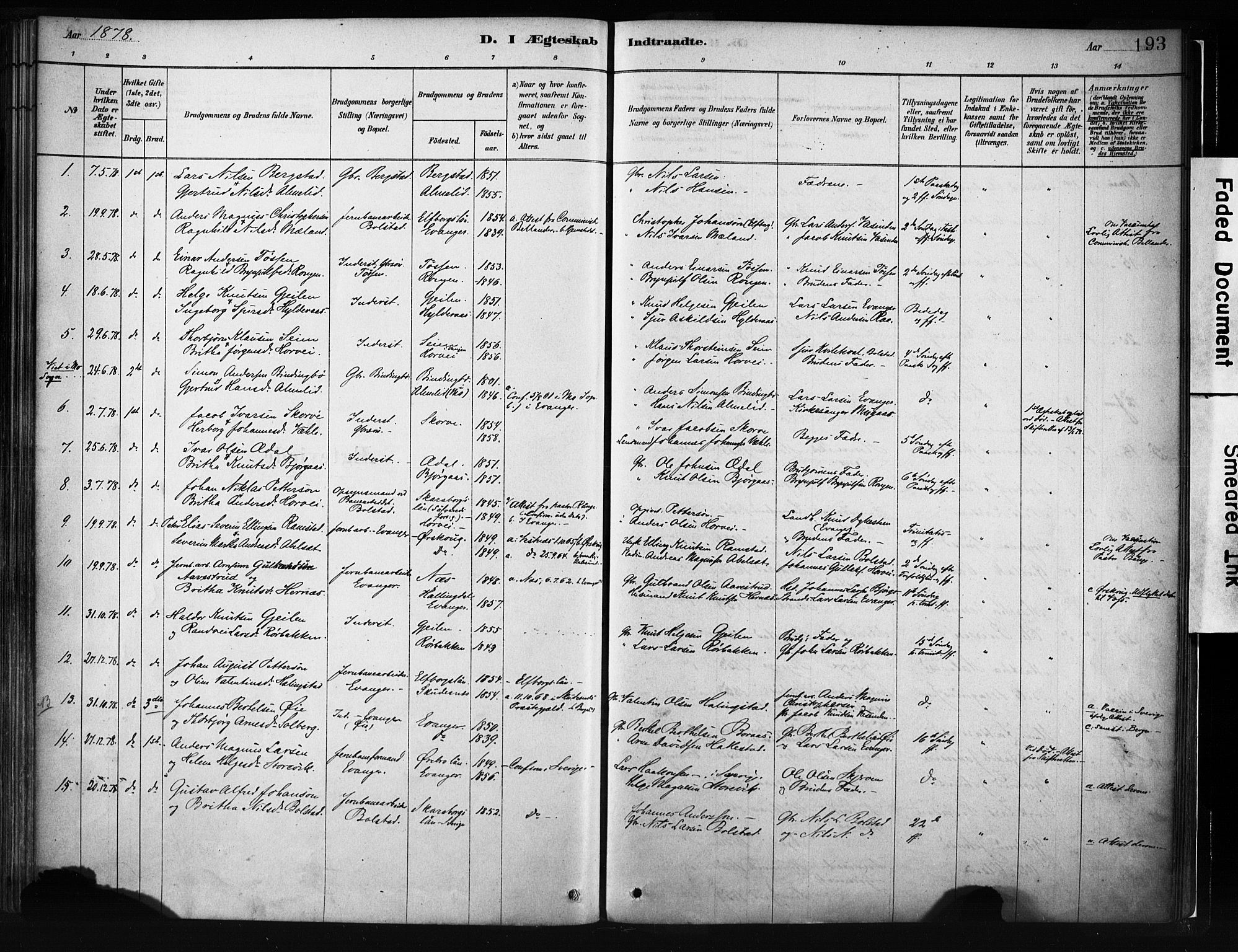 Evanger sokneprestembete, SAB/A-99924: Parish register (official) no. A 1, 1877-1899, p. 193
