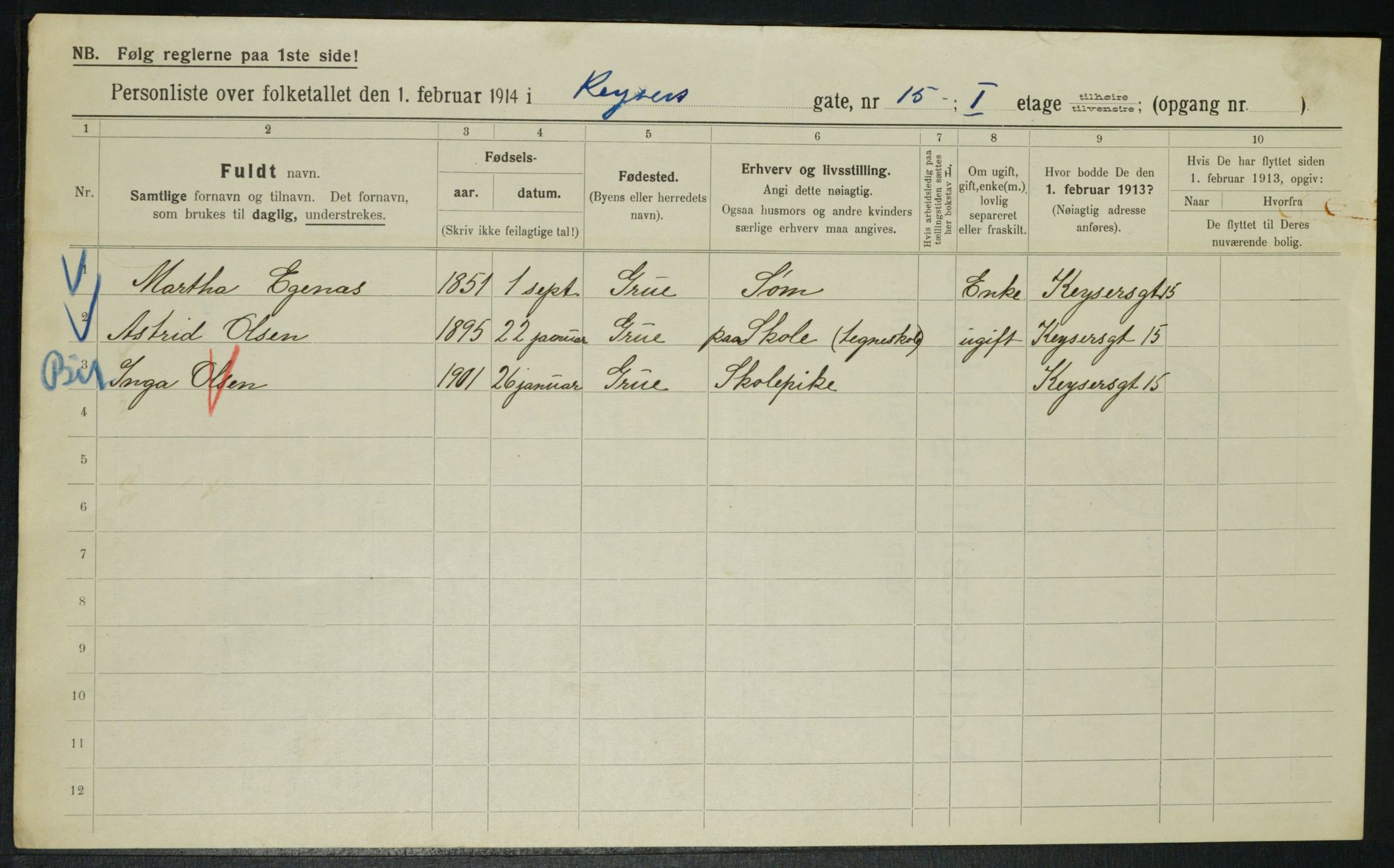 OBA, Municipal Census 1914 for Kristiania, 1914, p. 49367