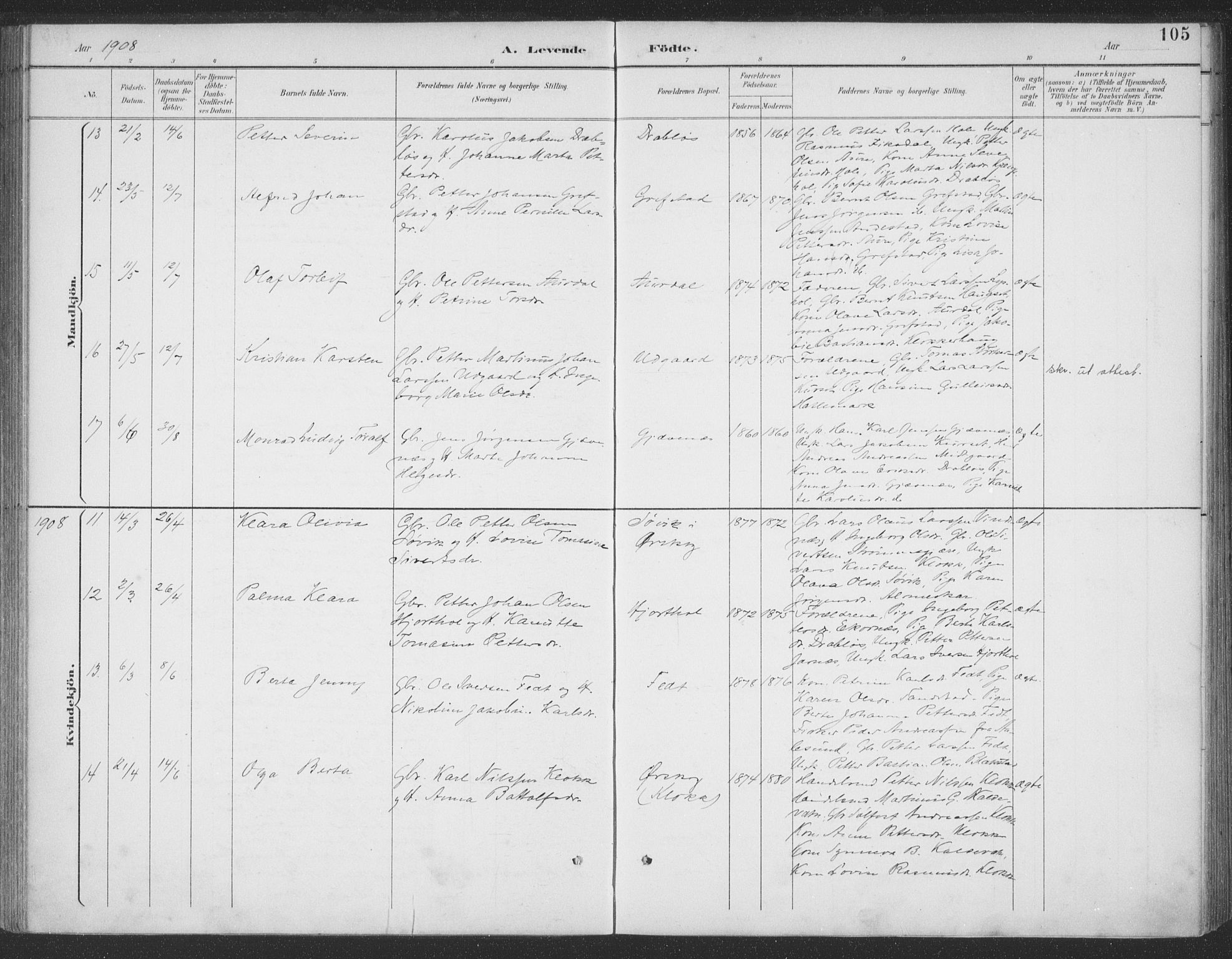 Ministerialprotokoller, klokkerbøker og fødselsregistre - Møre og Romsdal, AV/SAT-A-1454/523/L0335: Parish register (official) no. 523A02, 1891-1911, p. 105