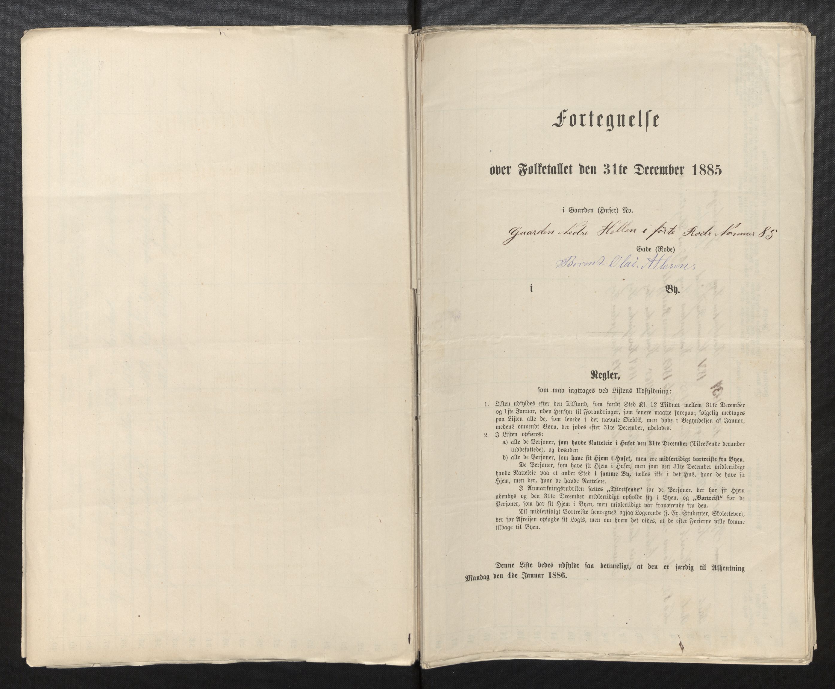 SAB, 1885 census for 1301 Bergen, 1885, p. 2032