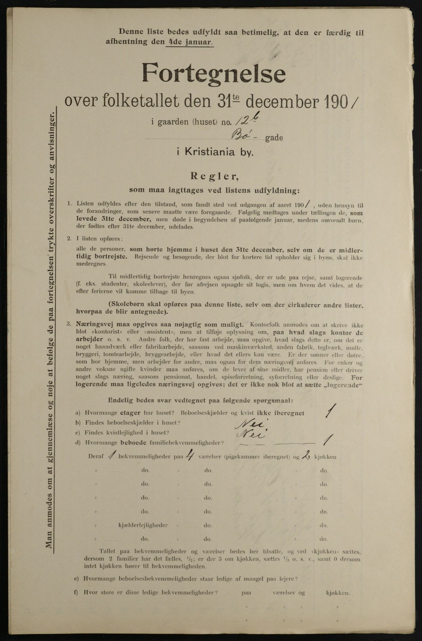 OBA, Municipal Census 1901 for Kristiania, 1901, p. 1838