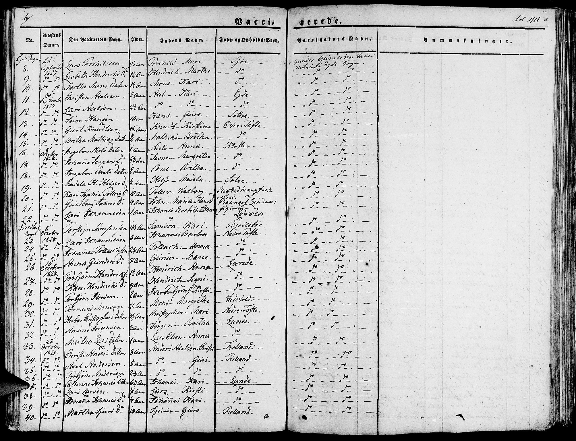 Fjelberg sokneprestembete, AV/SAB-A-75201/H/Haa: Parish register (official) no. A 5, 1822-1834, p. 411