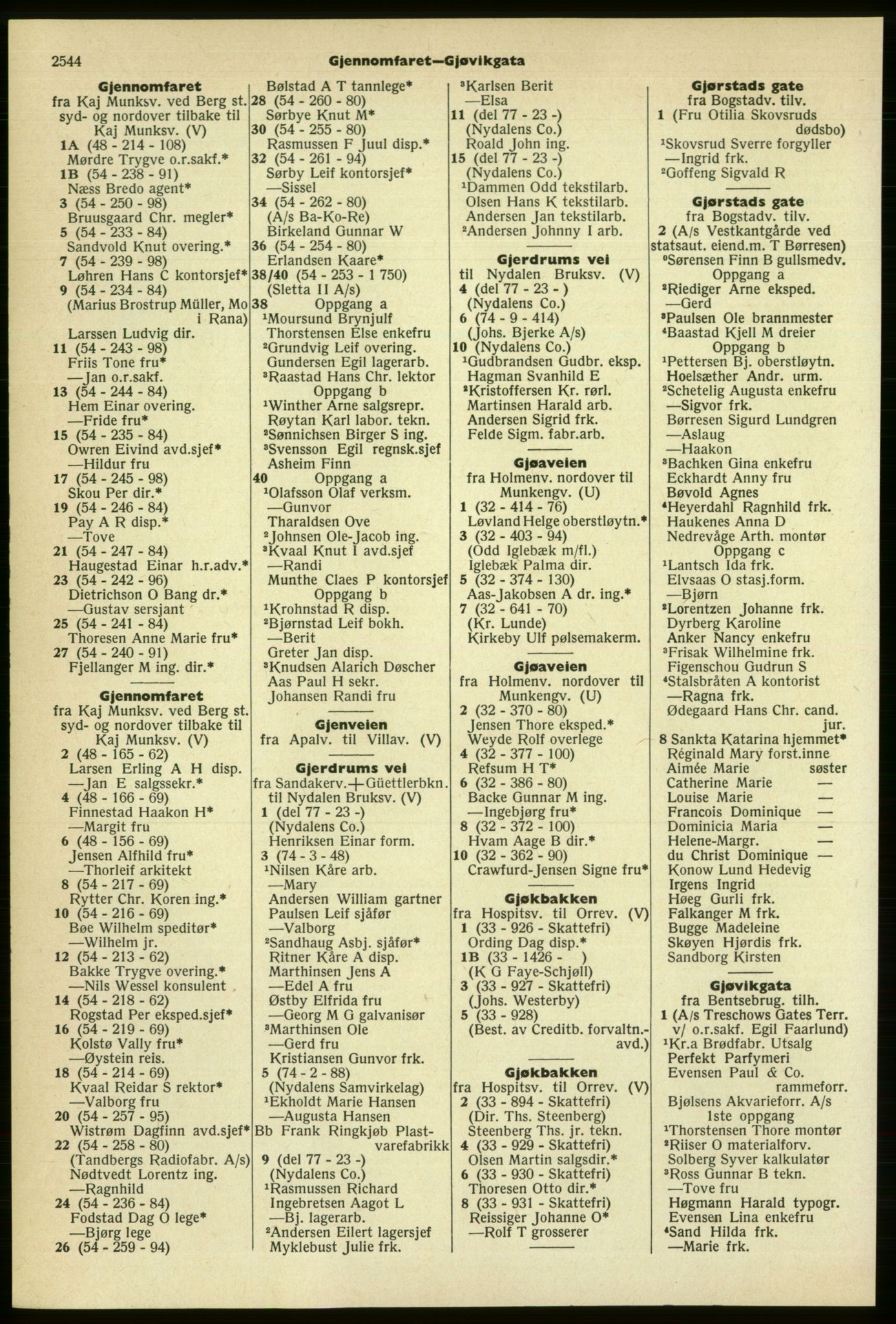 Kristiania/Oslo adressebok, PUBL/-, 1961-1962, p. 2544