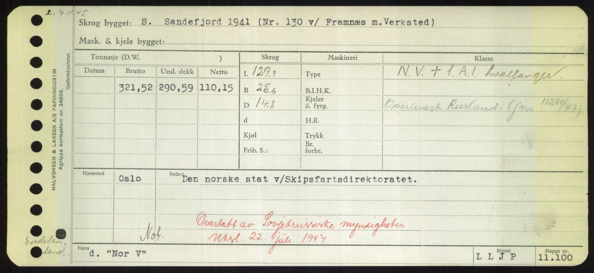 Sjøfartsdirektoratet med forløpere, Skipsmålingen, RA/S-1627/H/Hd/L0026: Fartøy, N-Norhol, p. 317