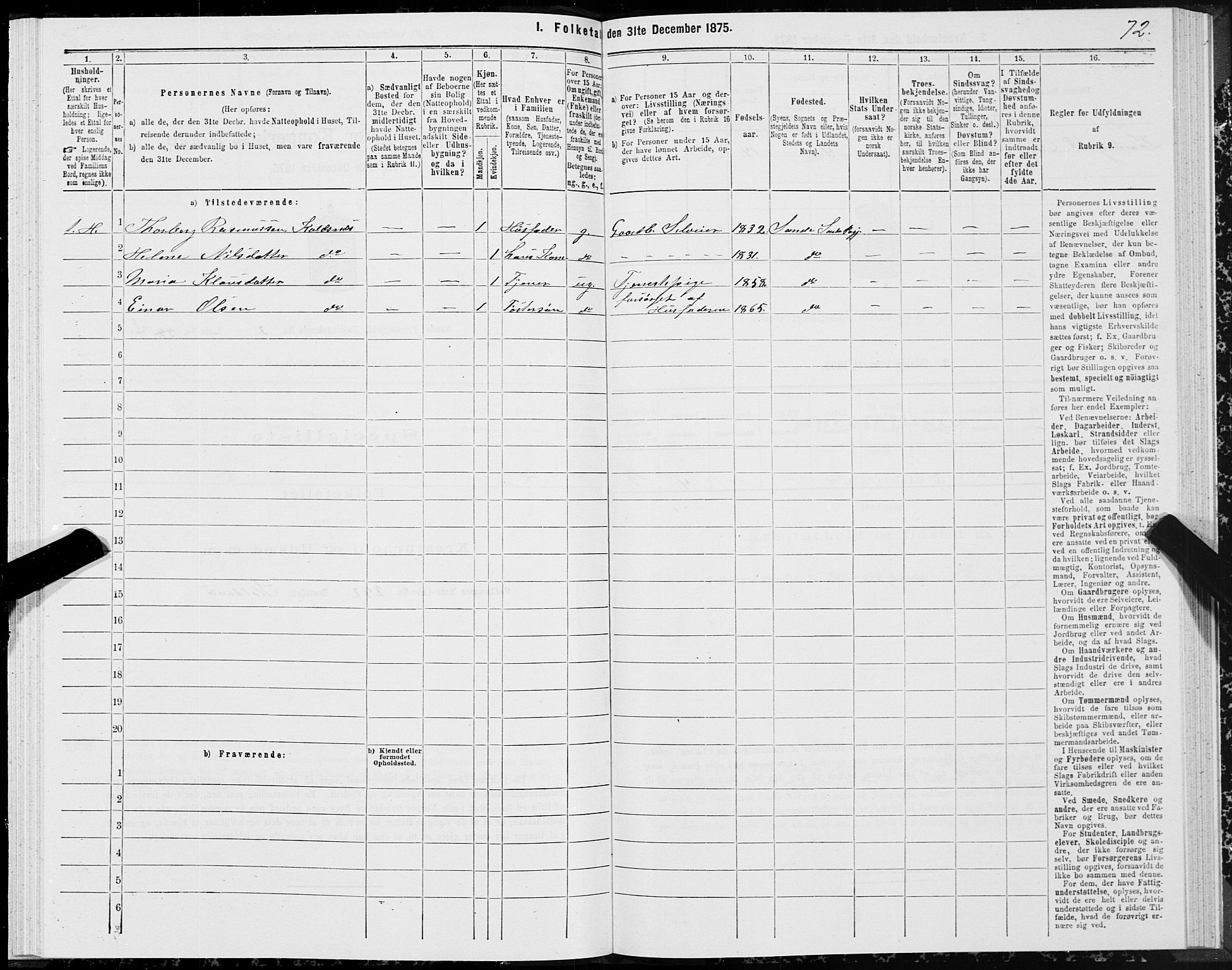 SAT, 1875 census for 1514P Sande, 1875, p. 2072