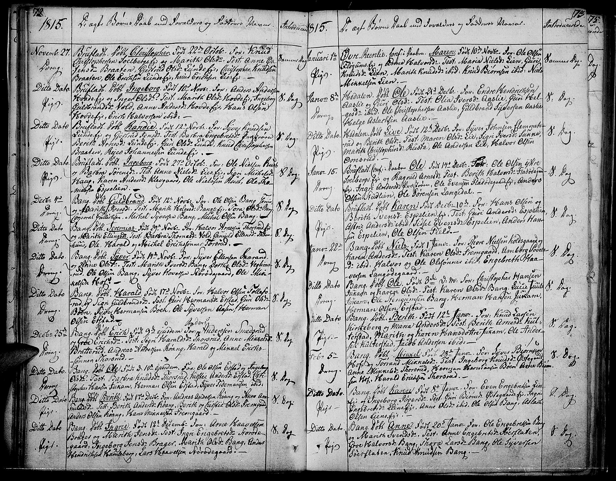 Sør-Aurdal prestekontor, AV/SAH-PREST-128/H/Ha/Haa/L0001: Parish register (official) no. 1, 1807-1815, p. 72-73
