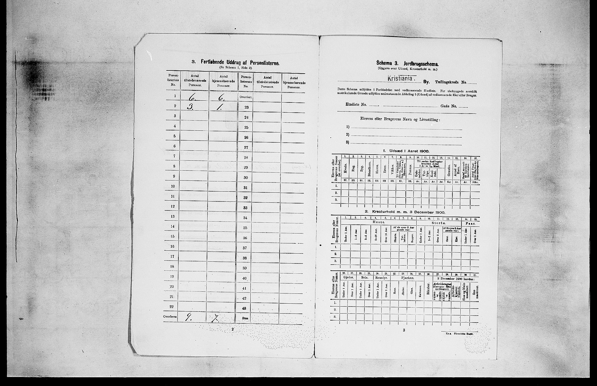 SAO, 1900 census for Kristiania, 1900, p. 896