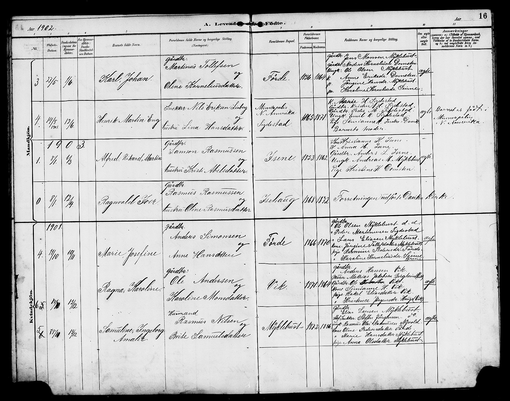 Davik sokneprestembete, SAB/A-79701/H/Hab/Habd/L0002: Parish register (copy) no. D 2, 1890-1919, p. 16