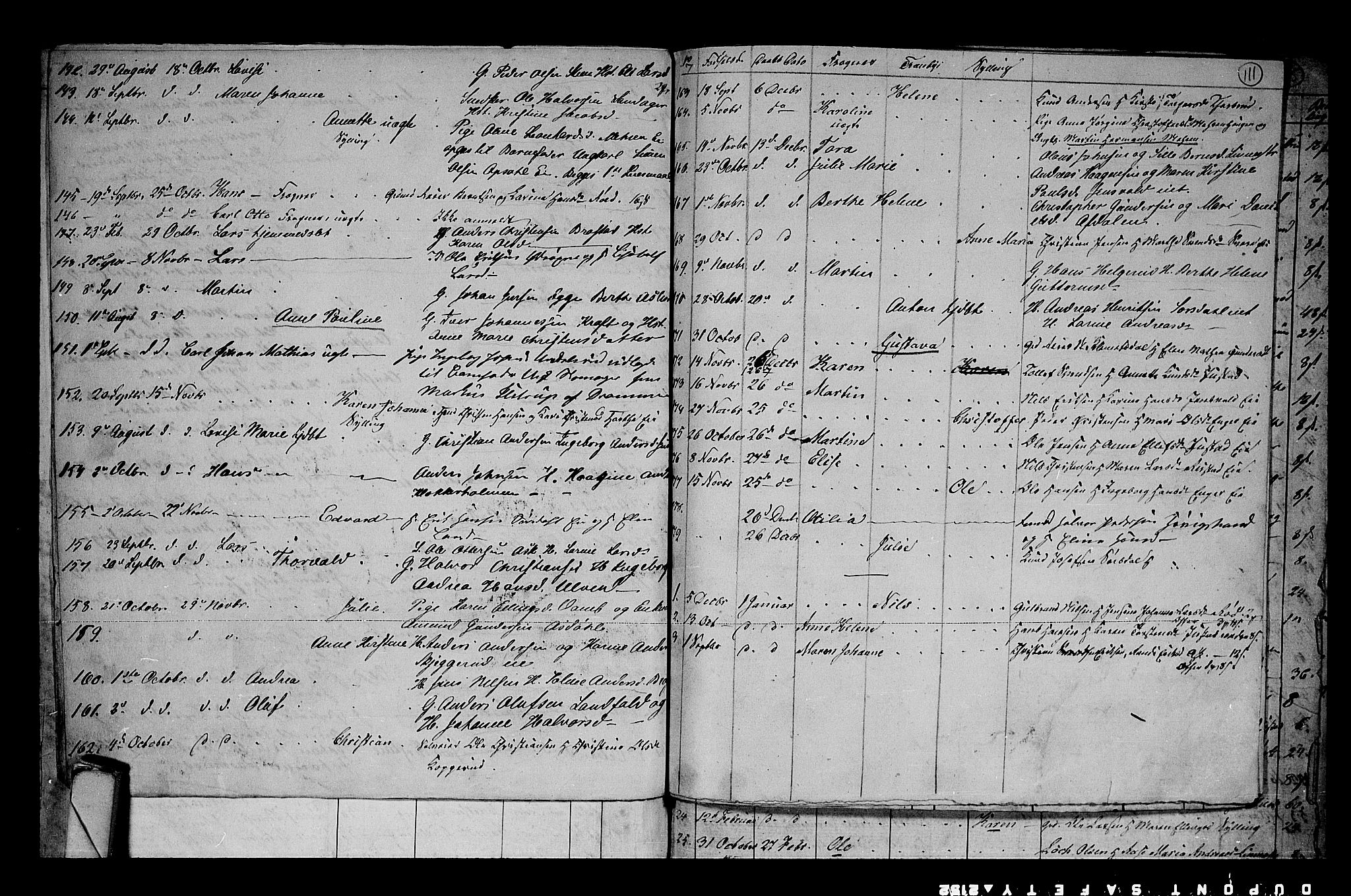 Lier kirkebøker, AV/SAKO-A-230/G/Ga/L0002: Parish register (copy) no. I 2, 1841-1862, p. 111