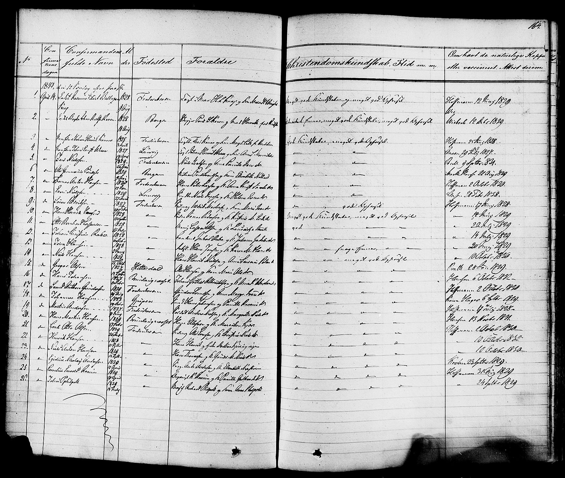 Stavern kirkebøker, SAKO/A-318/F/Fa/L0007: Parish register (official) no. 7, 1840-1877, p. 164