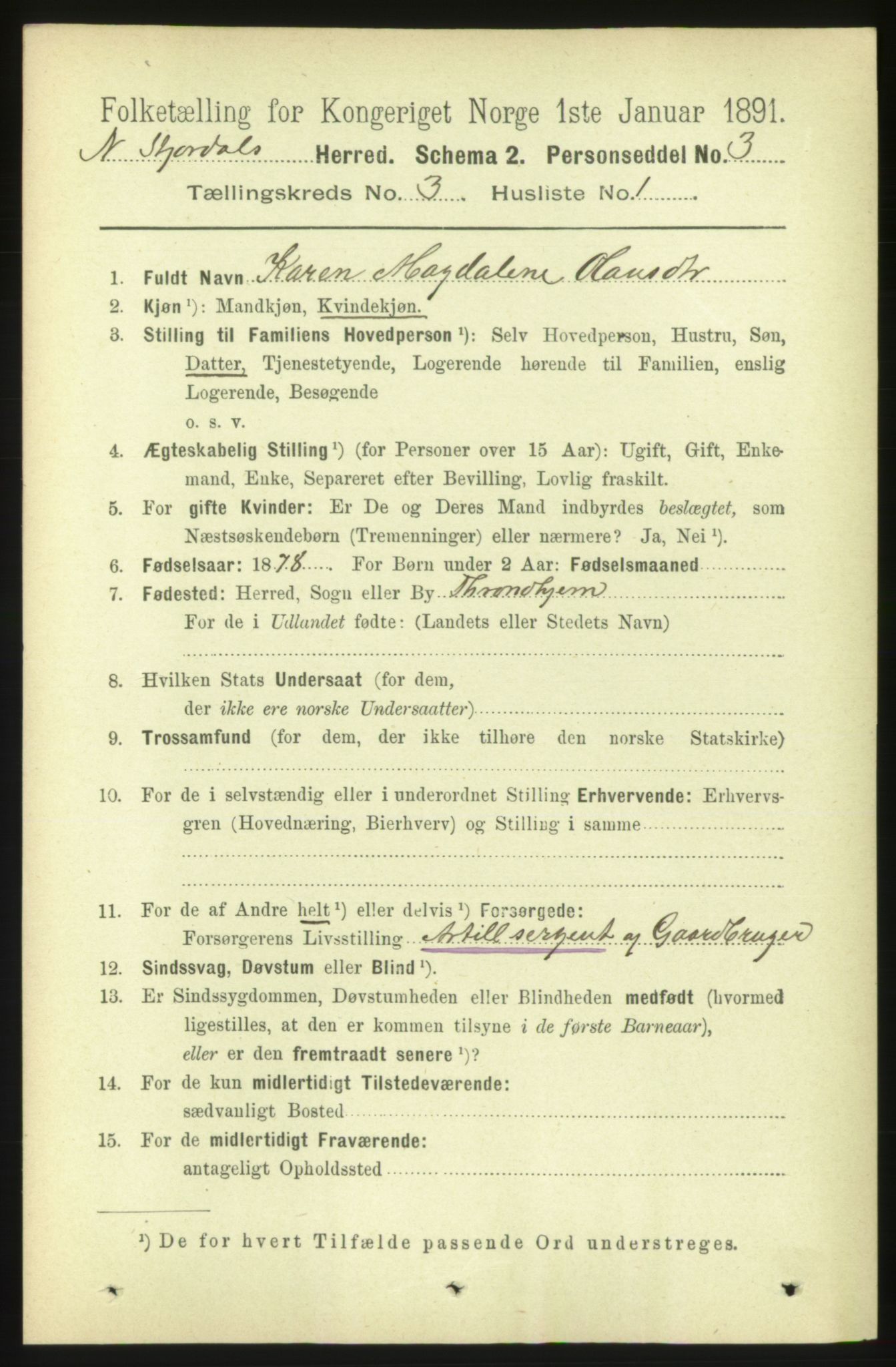 RA, 1891 census for 1714 Nedre Stjørdal, 1891, p. 1048