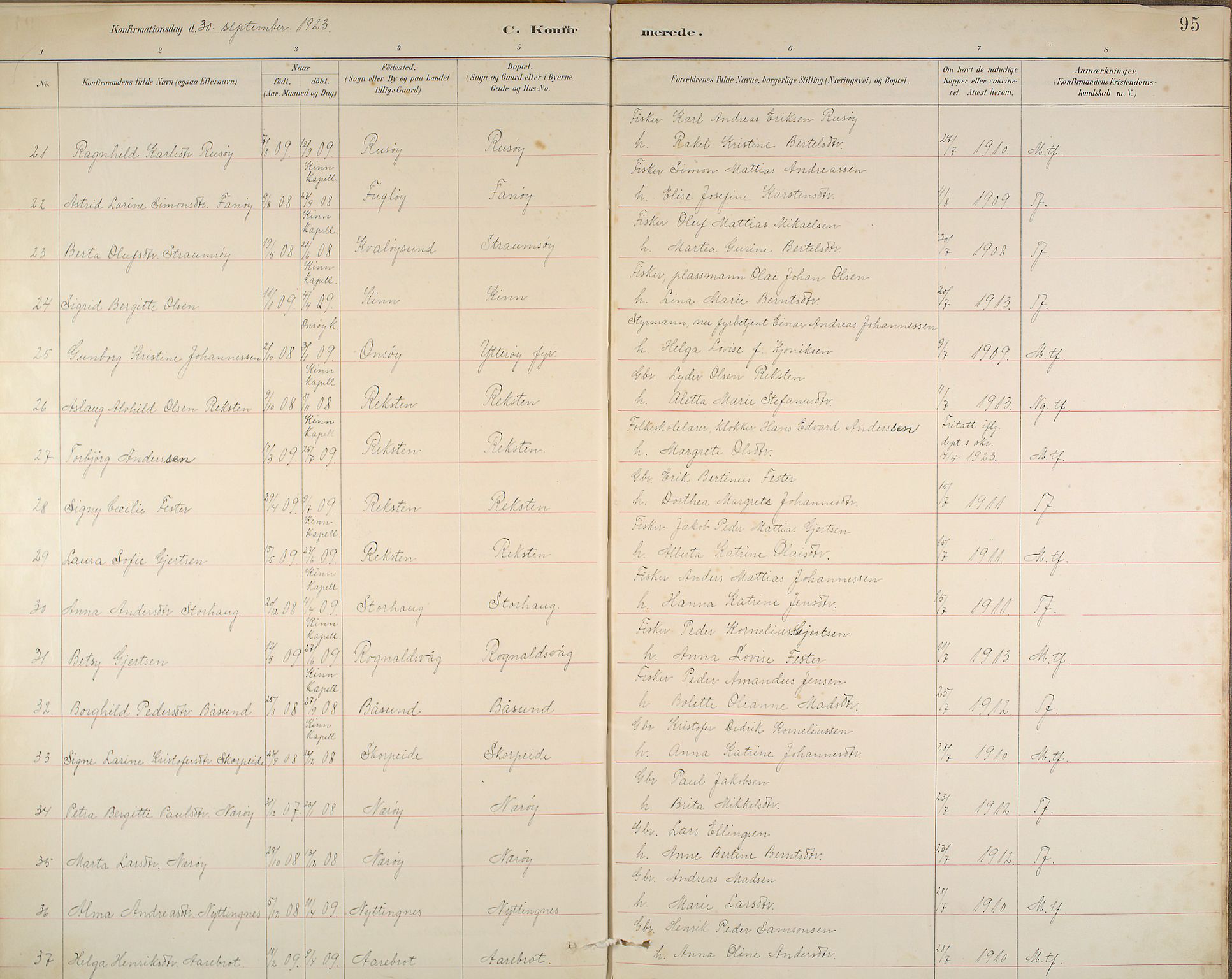 Kinn sokneprestembete, SAB/A-80801/H/Haa/Haab/L0006: Parish register (official) no. B 6, 1883-1925, p. 95