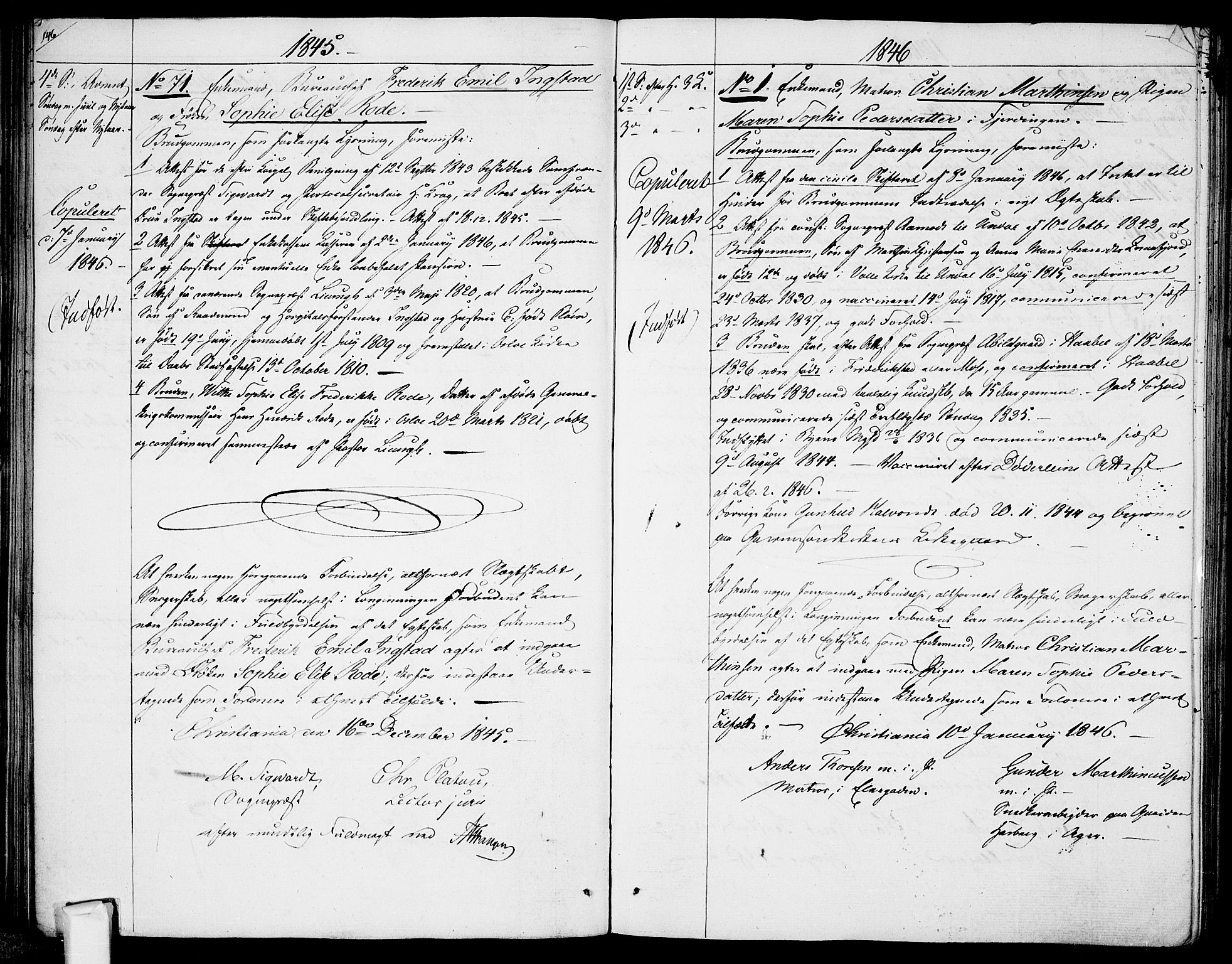 Garnisonsmenigheten Kirkebøker, AV/SAO-A-10846/H/Ha/L0005: Banns register no. I 5, 1844-1856, p. 146-147