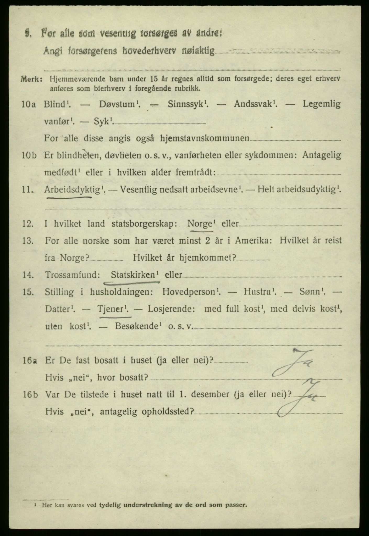 SAB, 1920 census for Vevring, 1920, p. 1003