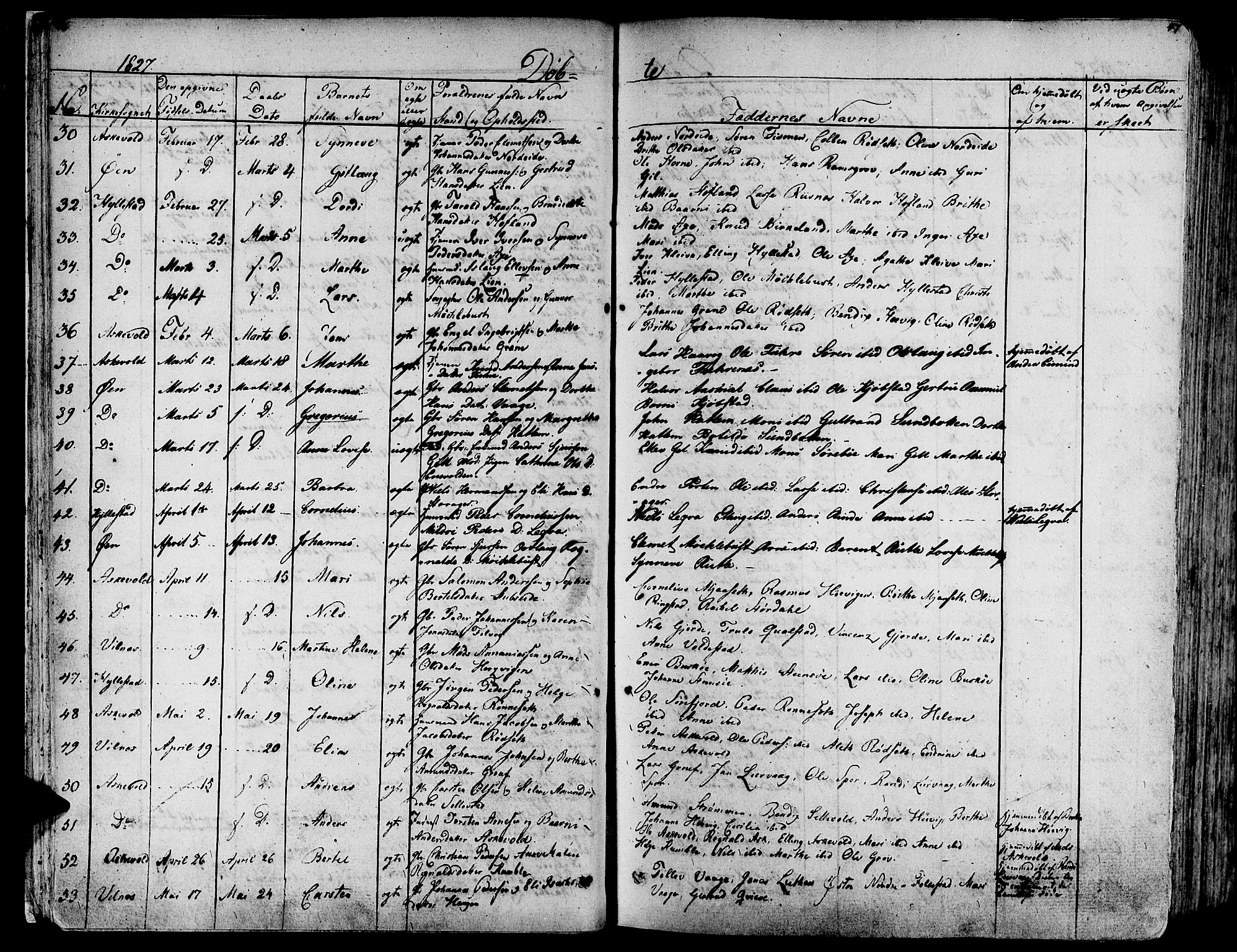 Askvoll sokneprestembete, SAB/A-79501/H/Haa/Haaa/L0010: Parish register (official) no. A 10, 1821-1844, p. 46-47