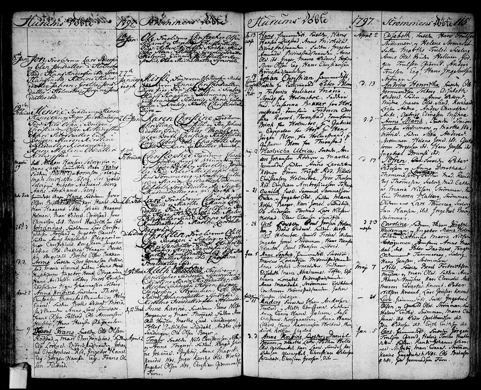 Hurum kirkebøker, SAKO/A-229/F/Fa/L0007: Parish register (official) no. 7, 1771-1810, p. 115