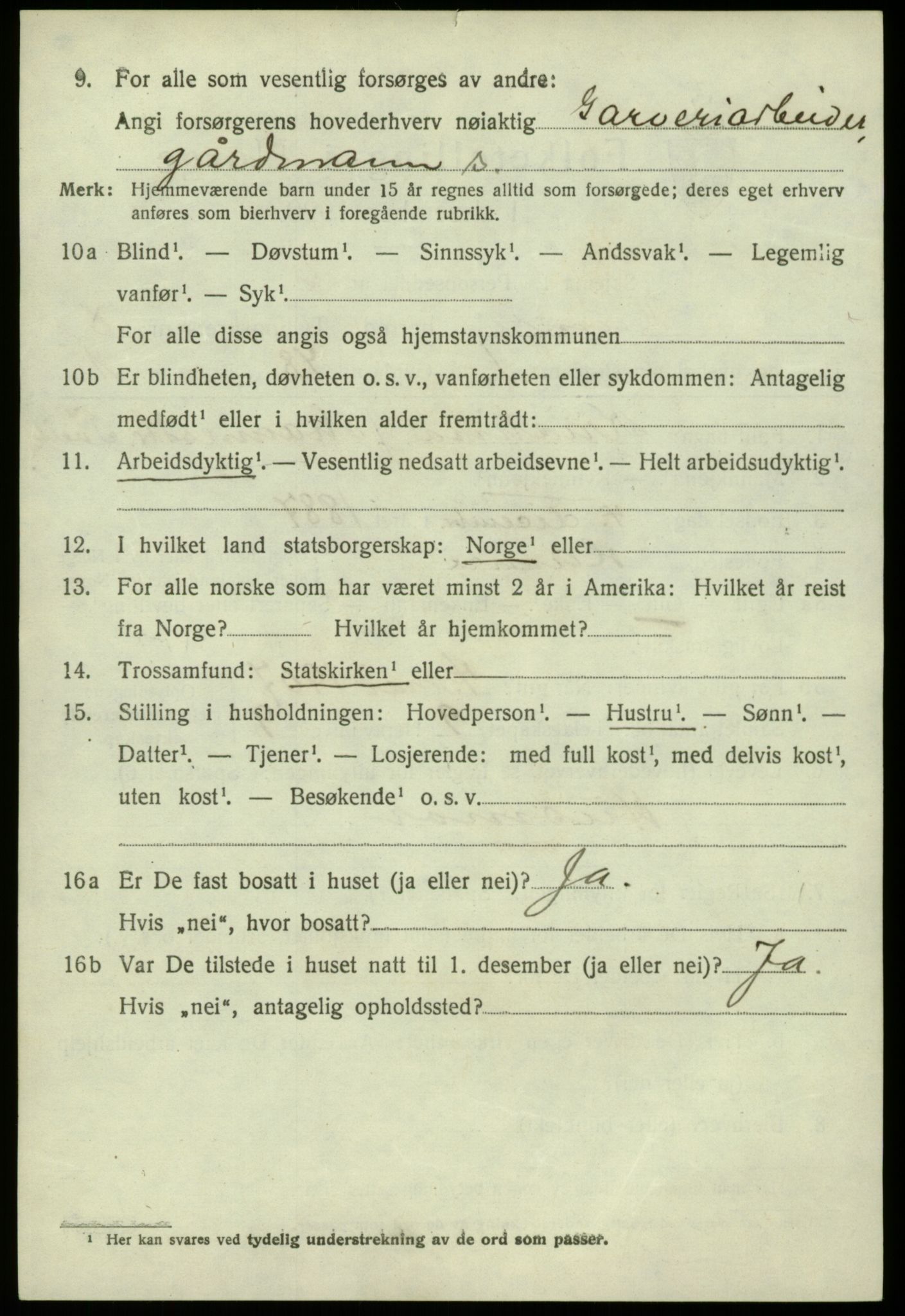 SAB, 1920 census for Hamre, 1920, p. 4438