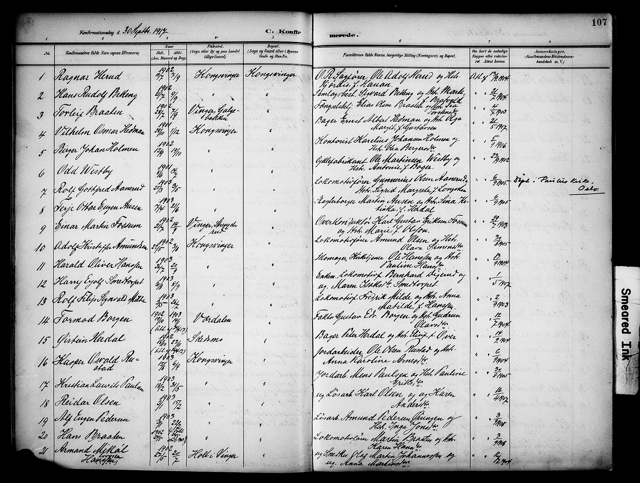 Vinger prestekontor, AV/SAH-PREST-024/H/Ha/Haa/L0016: Parish register (official) no. 16, 1898-1920, p. 107