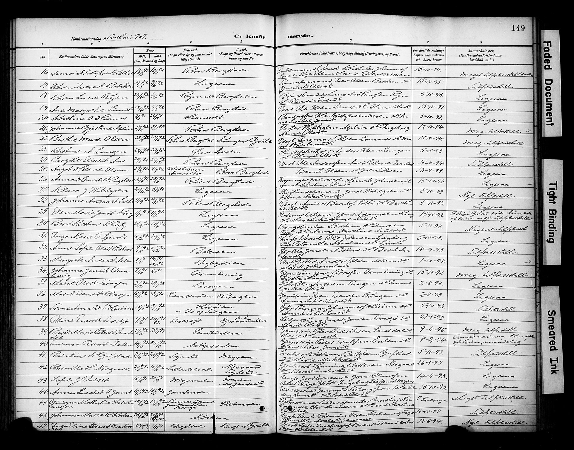 Ministerialprotokoller, klokkerbøker og fødselsregistre - Sør-Trøndelag, SAT/A-1456/681/L0936: Parish register (official) no. 681A14, 1899-1908, p. 149