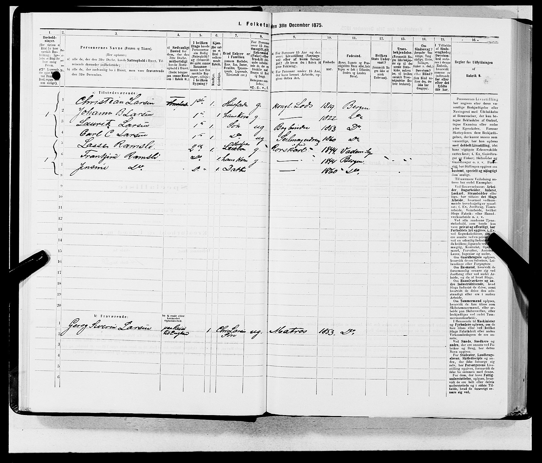 SAB, 1875 census for 1301 Bergen, 1875, p. 56