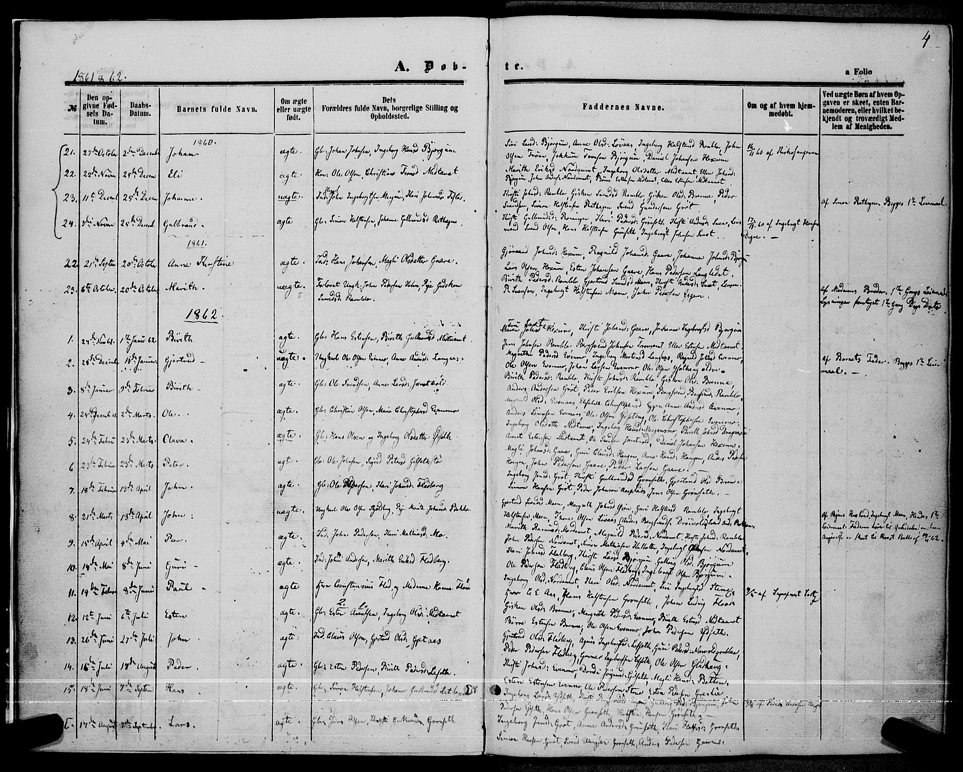Ministerialprotokoller, klokkerbøker og fødselsregistre - Sør-Trøndelag, SAT/A-1456/685/L0966: Parish register (official) no. 685A07 /1, 1860-1869, p. 4