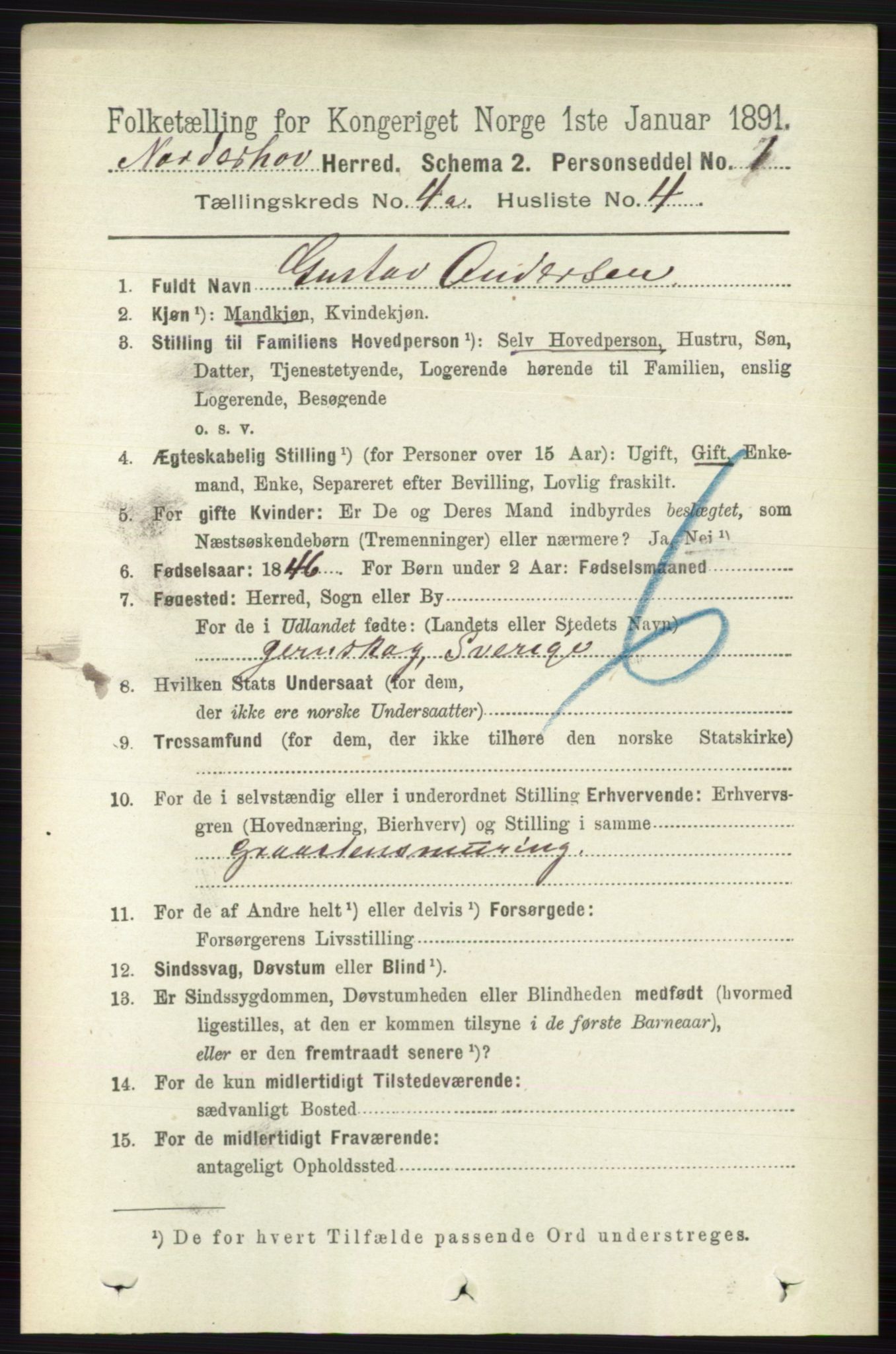 RA, 1891 census for 0613 Norderhov, 1891, p. 1737