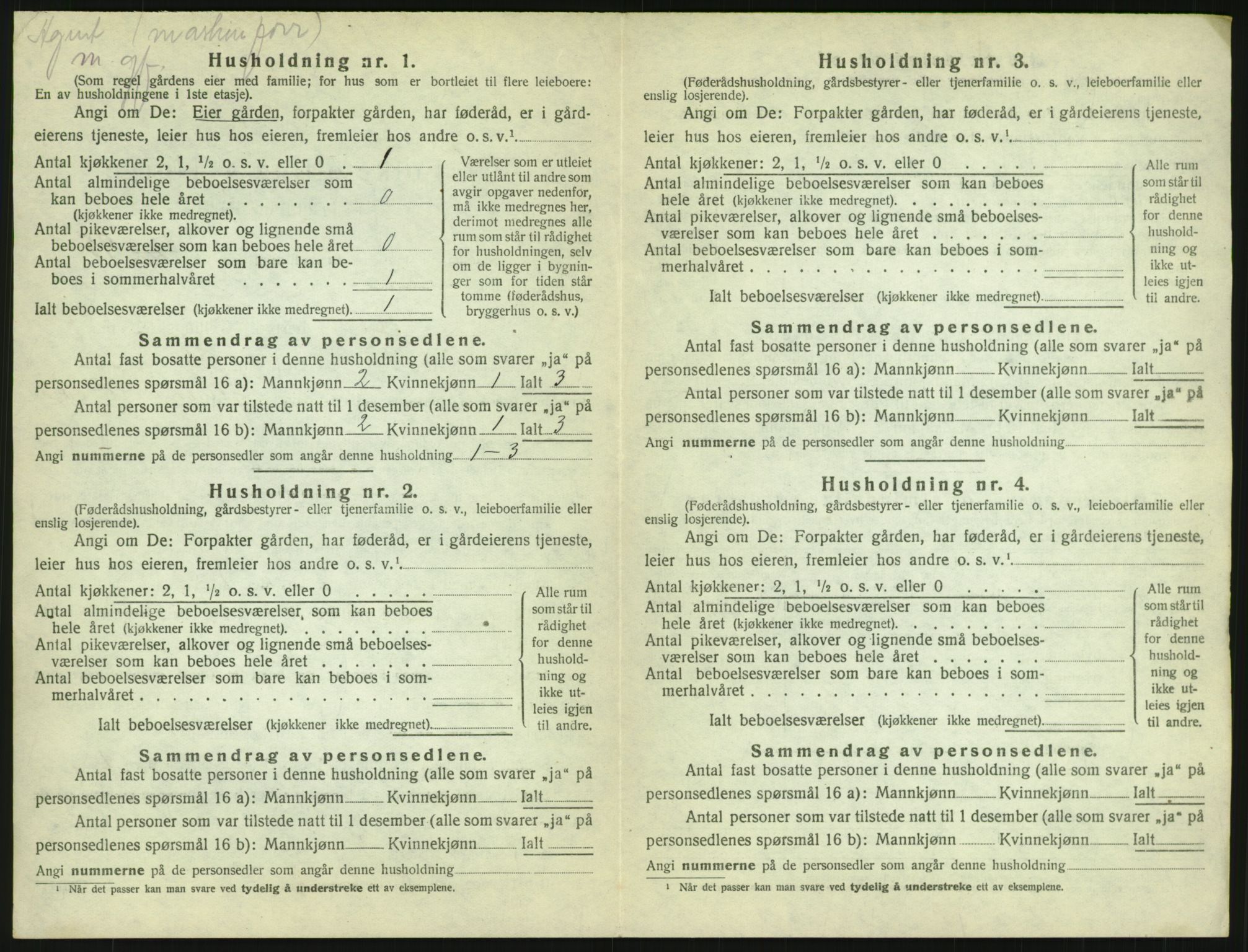 SAH, 1920 census for Biri, 1920, p. 1118