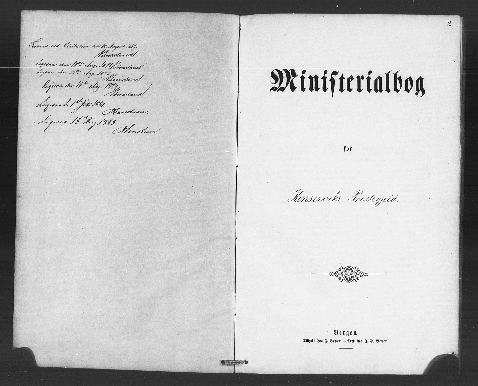 Ullensvang sokneprestembete, SAB/A-78701/H/Haa: Parish register (official) no. A 15, 1867-1882, p. 2