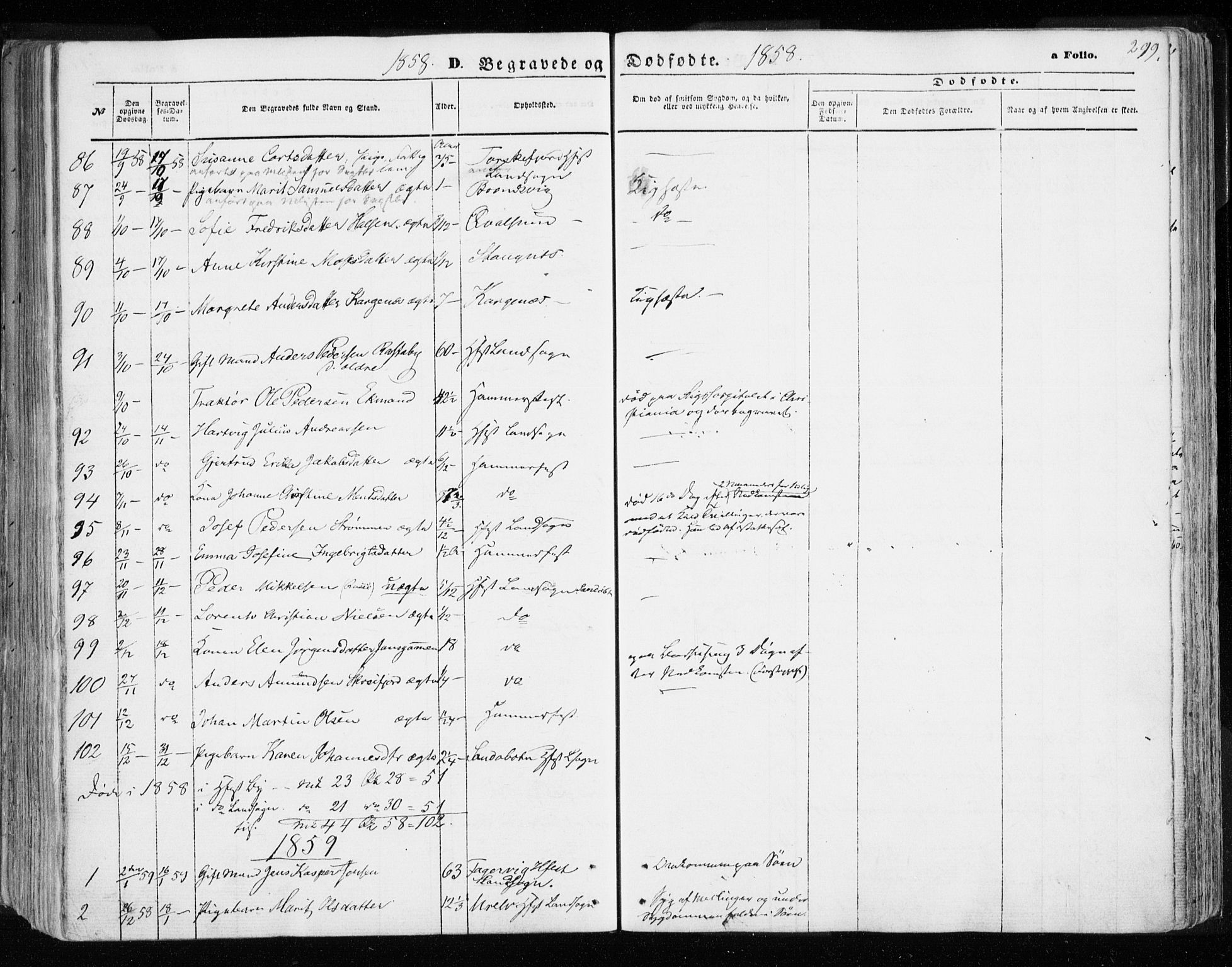 Hammerfest sokneprestkontor, SATØ/S-1347/H/Ha/L0005.kirke: Parish register (official) no. 5, 1857-1869, p. 299
