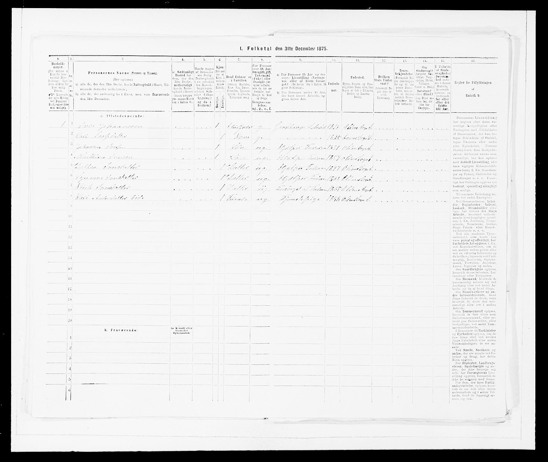 SAB, 1875 Census for 1447P Innvik, 1875, p. 902