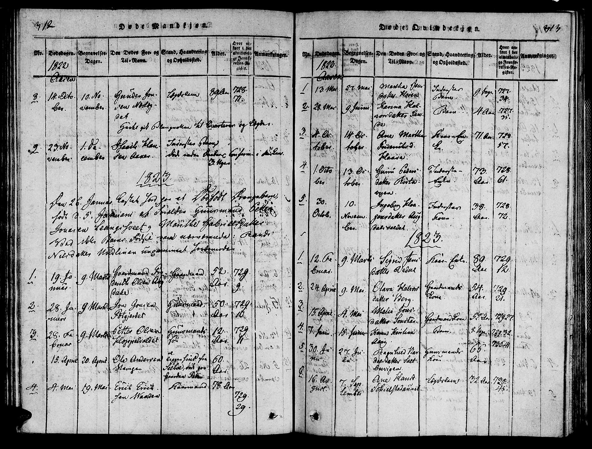 Ministerialprotokoller, klokkerbøker og fødselsregistre - Nord-Trøndelag, AV/SAT-A-1458/713/L0112: Parish register (official) no. 713A04 /2, 1817-1827, p. 312-313