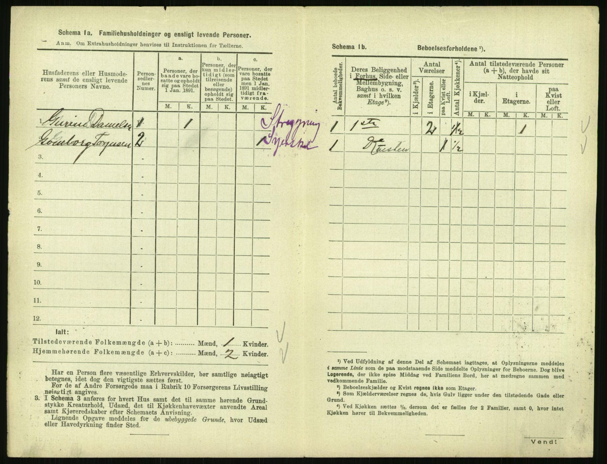 RA, 1891 census for 0903 Arendal, 1891, p. 393