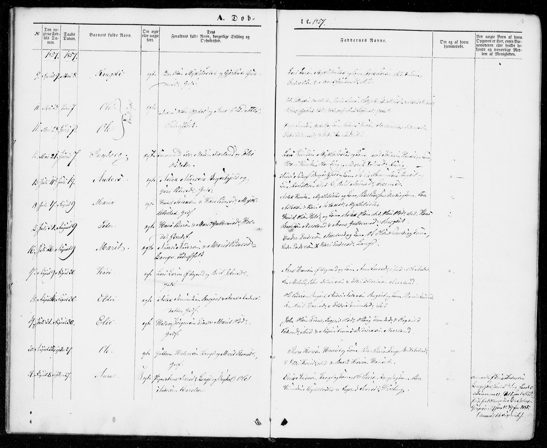 Ministerialprotokoller, klokkerbøker og fødselsregistre - Møre og Romsdal, AV/SAT-A-1454/554/L0643: Parish register (official) no. 554A01, 1846-1879, p. 14