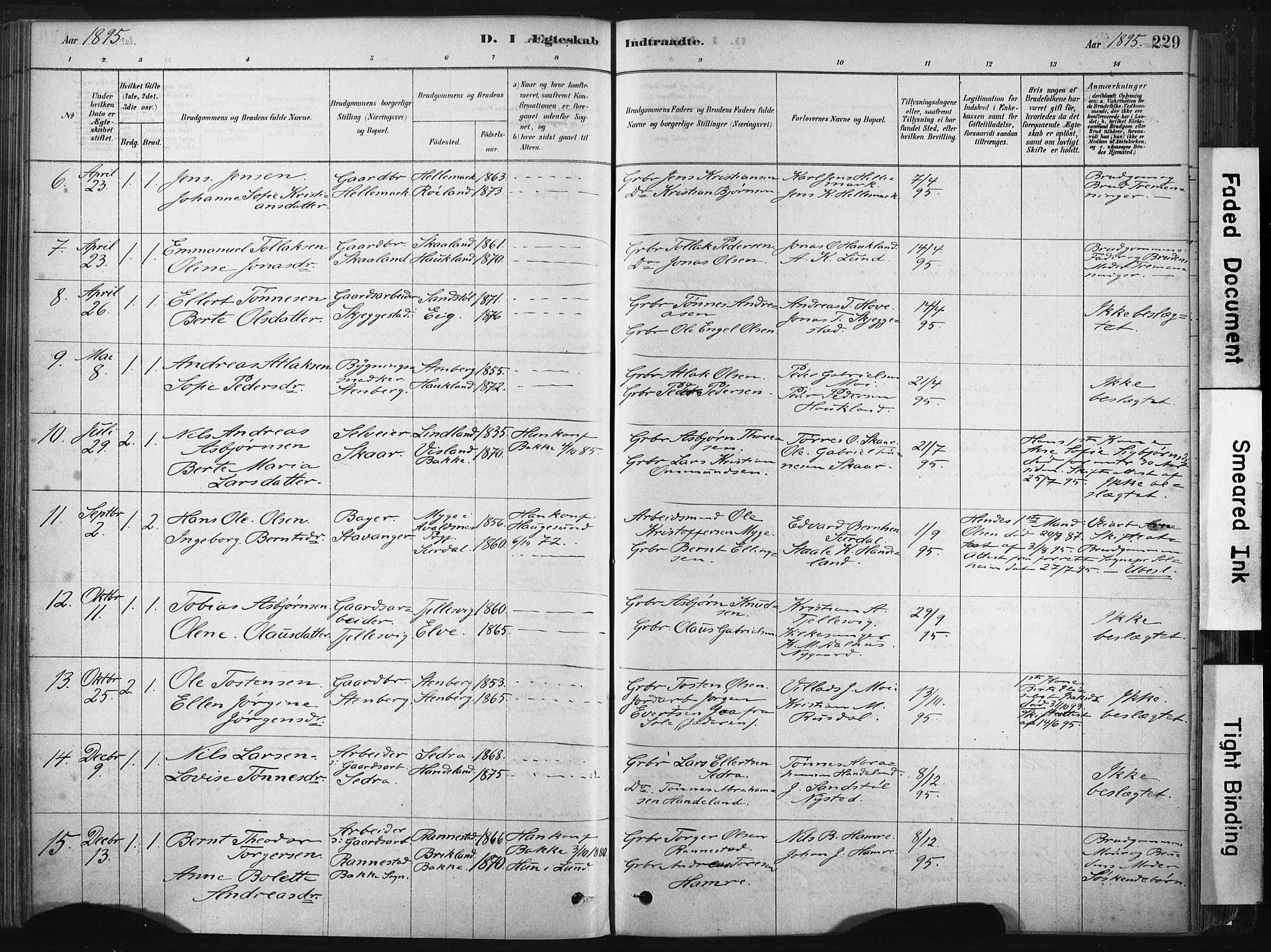 Lund sokneprestkontor, SAST/A-101809/S06/L0011: Parish register (official) no. A 10, 1877-1904, p. 229