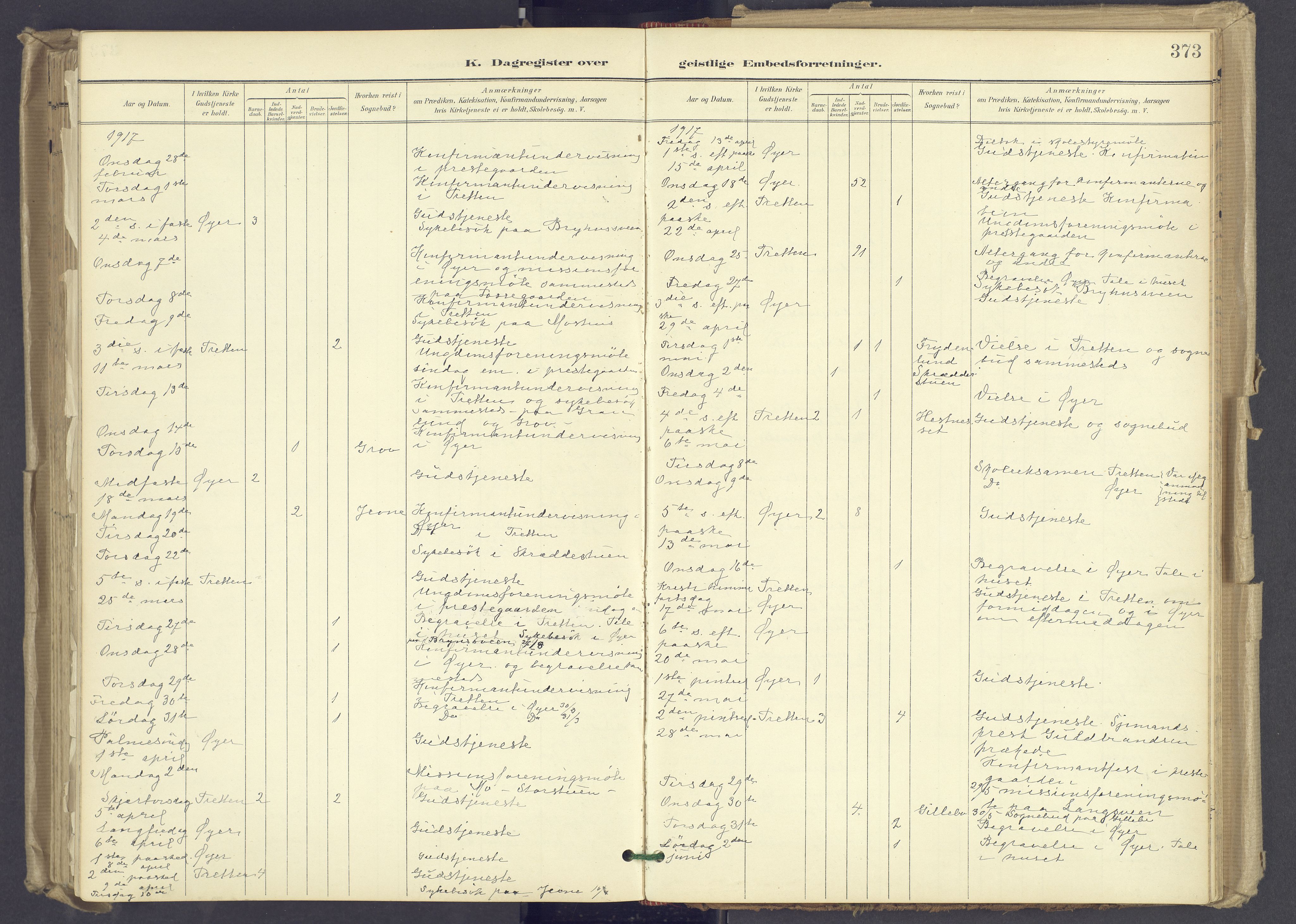 Øyer prestekontor, AV/SAH-PREST-084/H/Ha/Haa/L0012: Parish register (official) no. 12, 1897-1920, p. 373