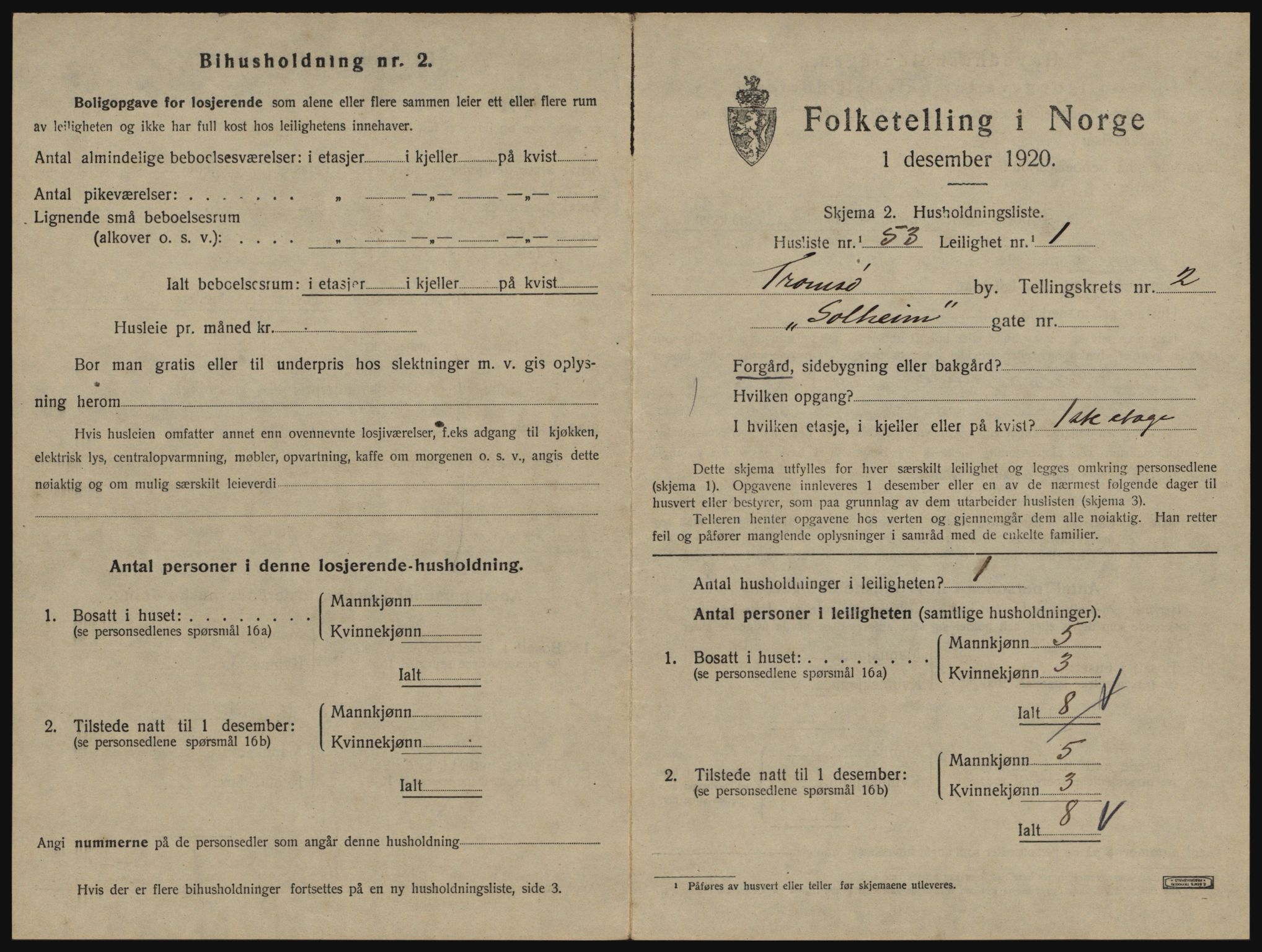 SATØ, 1920 census for Tromsø, 1920, p. 2967