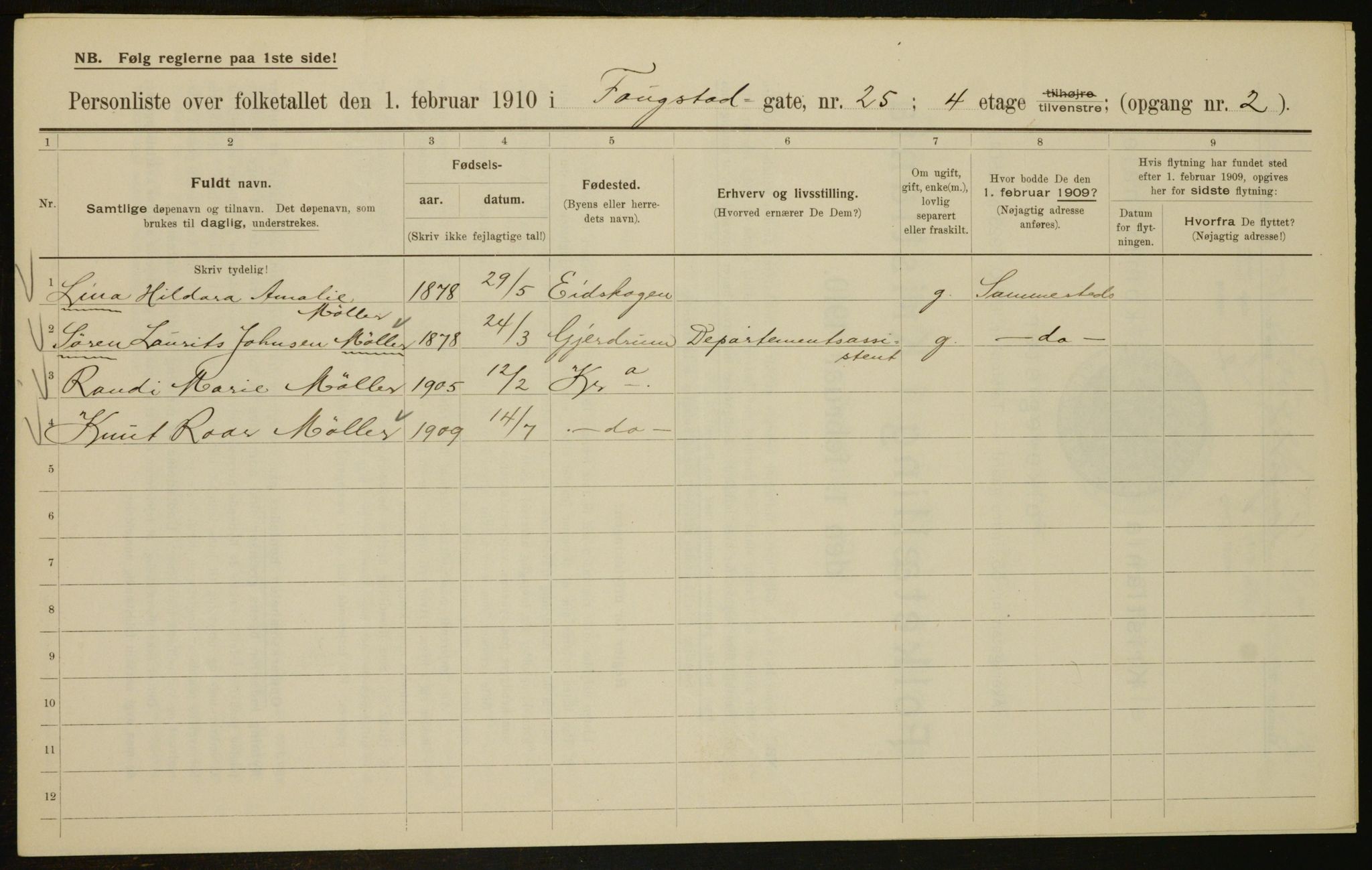 OBA, Municipal Census 1910 for Kristiania, 1910, p. 23889