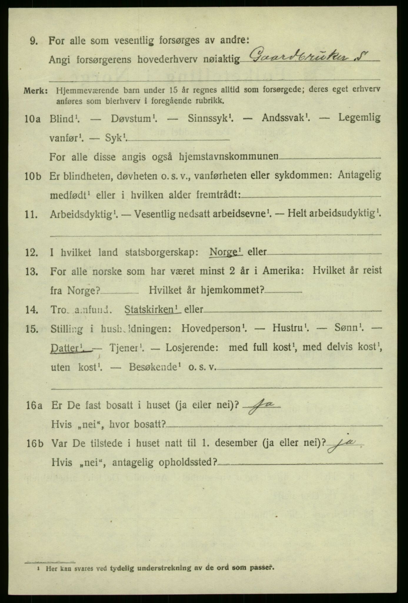 SAB, 1920 census for Førde, 1920, p. 2395