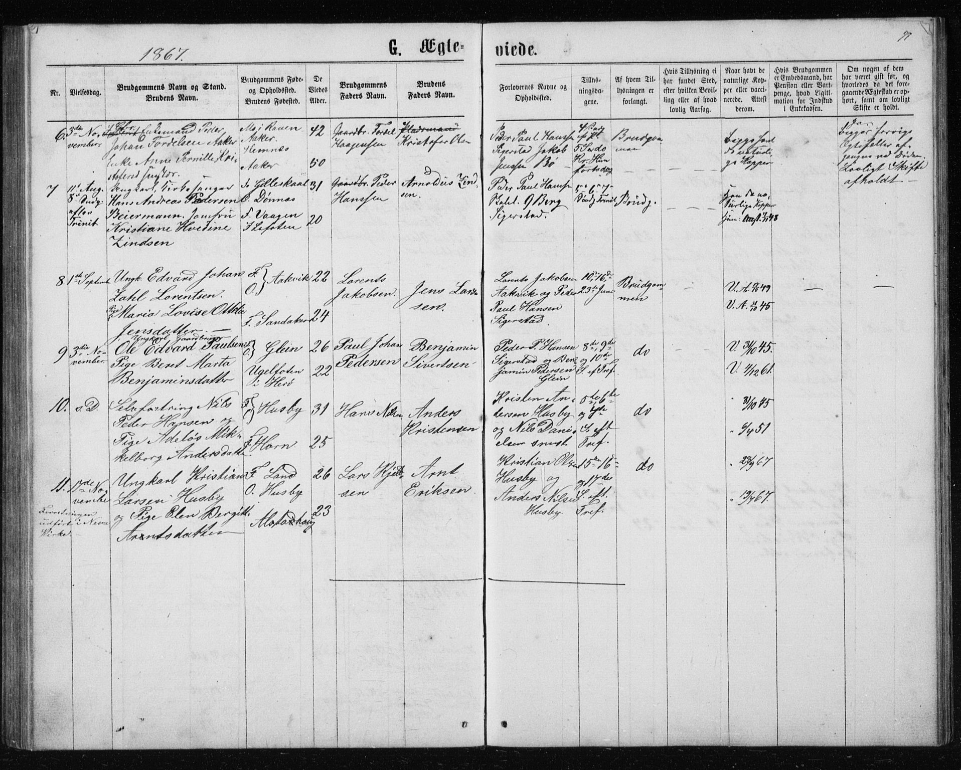 Ministerialprotokoller, klokkerbøker og fødselsregistre - Nordland, AV/SAT-A-1459/835/L0531: Parish register (copy) no. 835C03, 1865-1877, p. 97