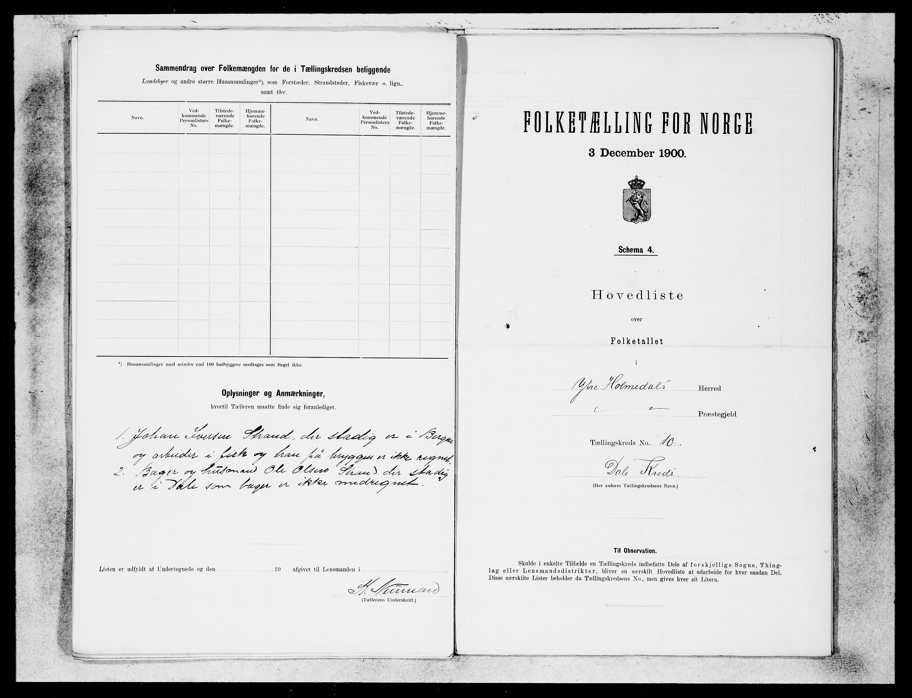 SAB, 1900 census for Ytre Holmedal, 1900, p. 21
