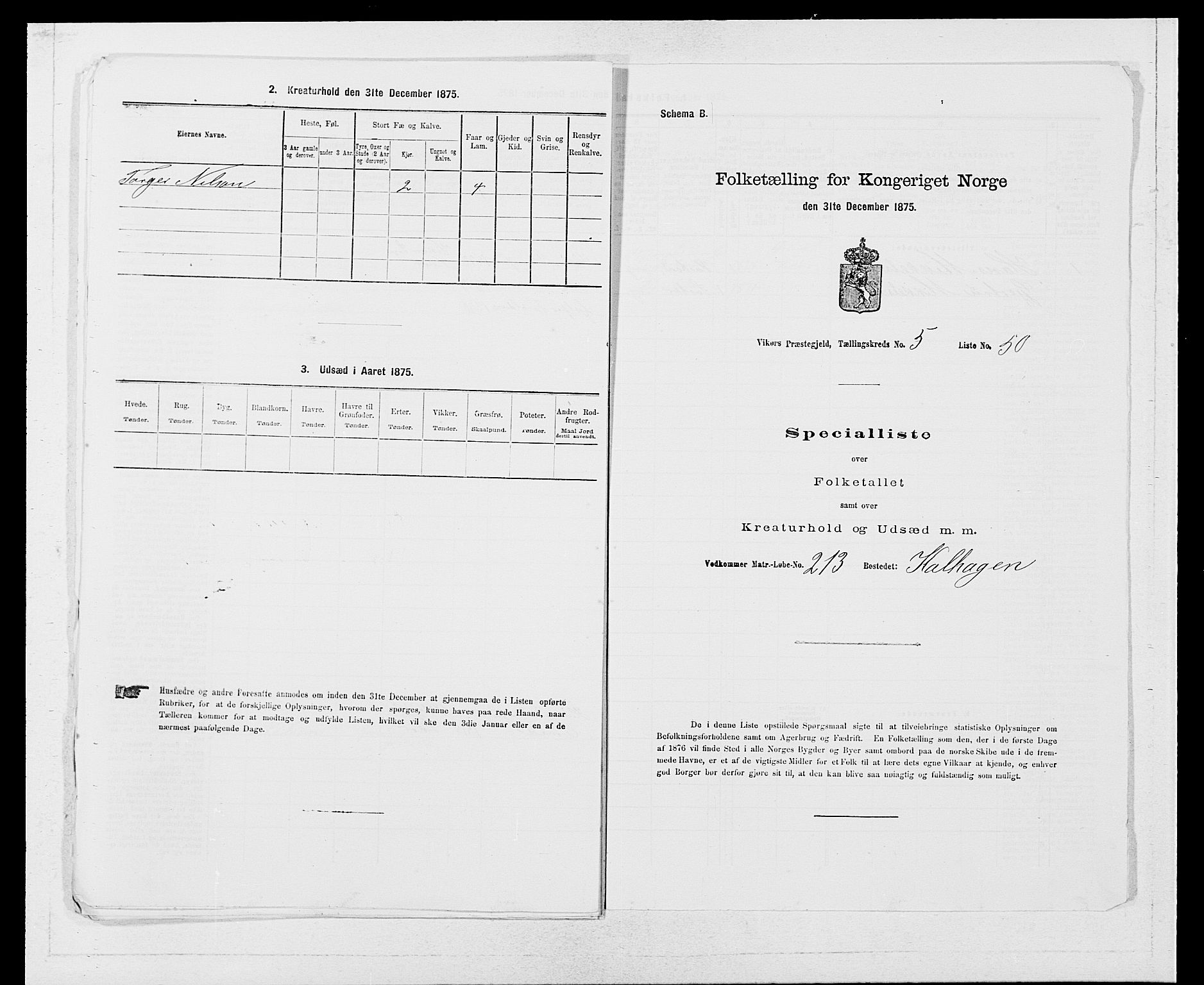 SAB, 1875 census for 1238P Vikør, 1875, p. 774