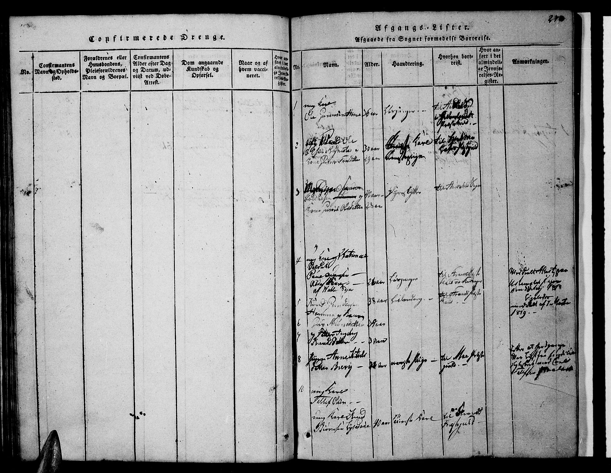 Valle sokneprestkontor, SAK/1111-0044/F/Fb/Fbc/L0001: Parish register (copy) no. B 1 /1, 1816-1829, p. 278