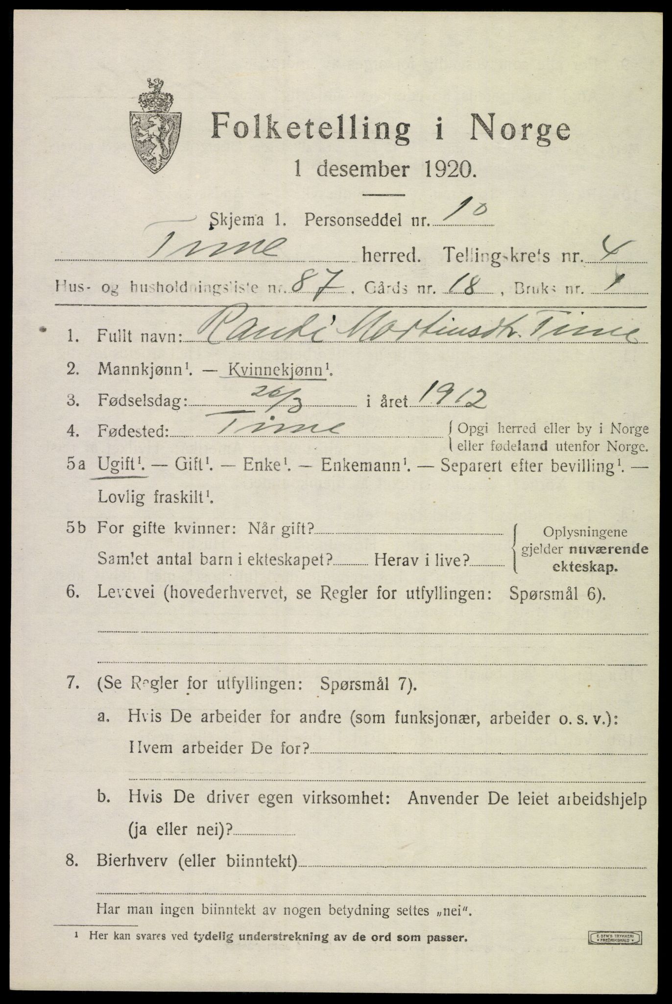 SAST, 1920 census for Time, 1920, p. 6063