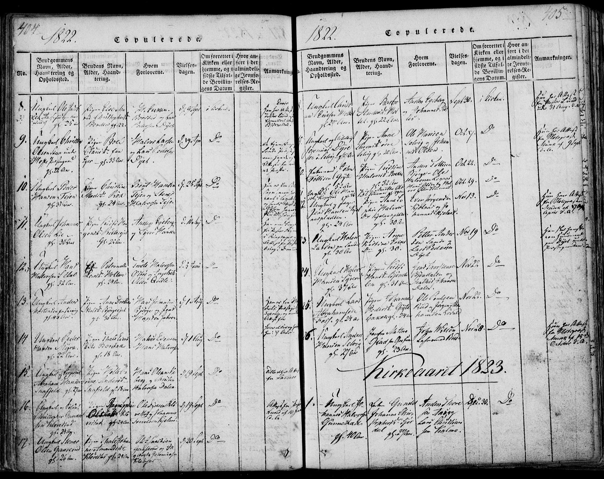 Sande Kirkebøker, SAKO/A-53/F/Fa/L0003: Parish register (official) no. 3, 1814-1847, p. 404-405