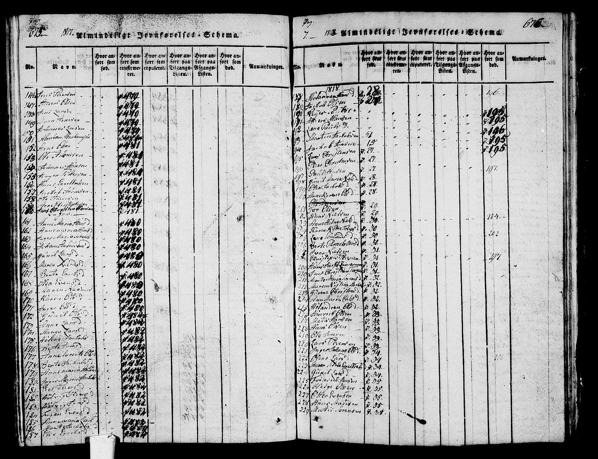 Hedrum kirkebøker, SAKO/A-344/G/Ga/L0003: Parish register (copy) no. I 3, 1817-1835, p. 675-676