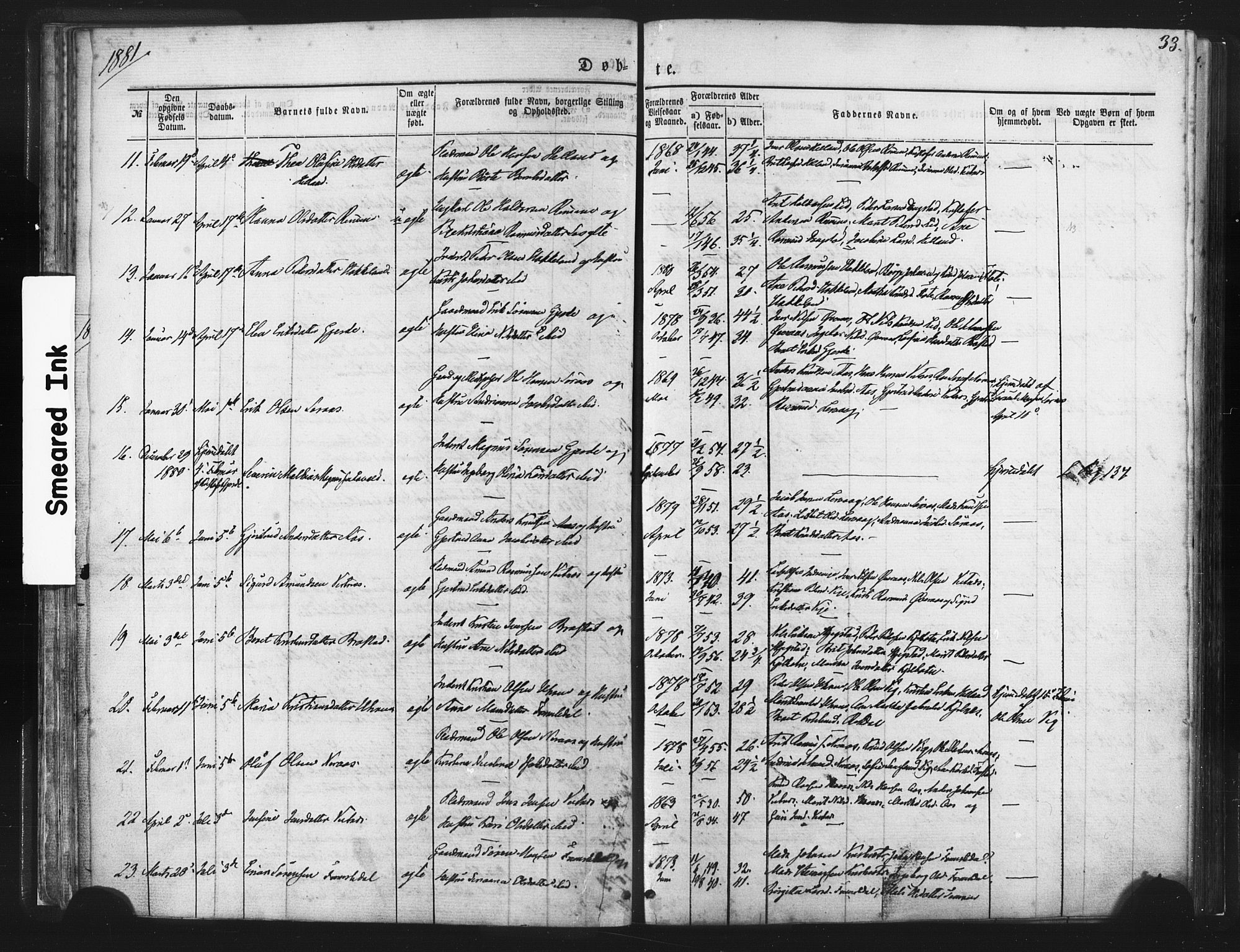 Ministerialprotokoller, klokkerbøker og fødselsregistre - Møre og Romsdal, AV/SAT-A-1454/539/L0530: Parish register (official) no. 539A03, 1872-1886, p. 33