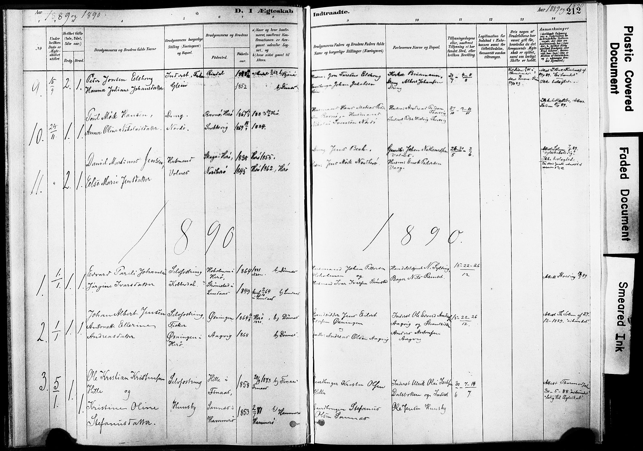 Ministerialprotokoller, klokkerbøker og fødselsregistre - Nordland, AV/SAT-A-1459/835/L0526: Parish register (official) no. 835A03II, 1881-1910, p. 212