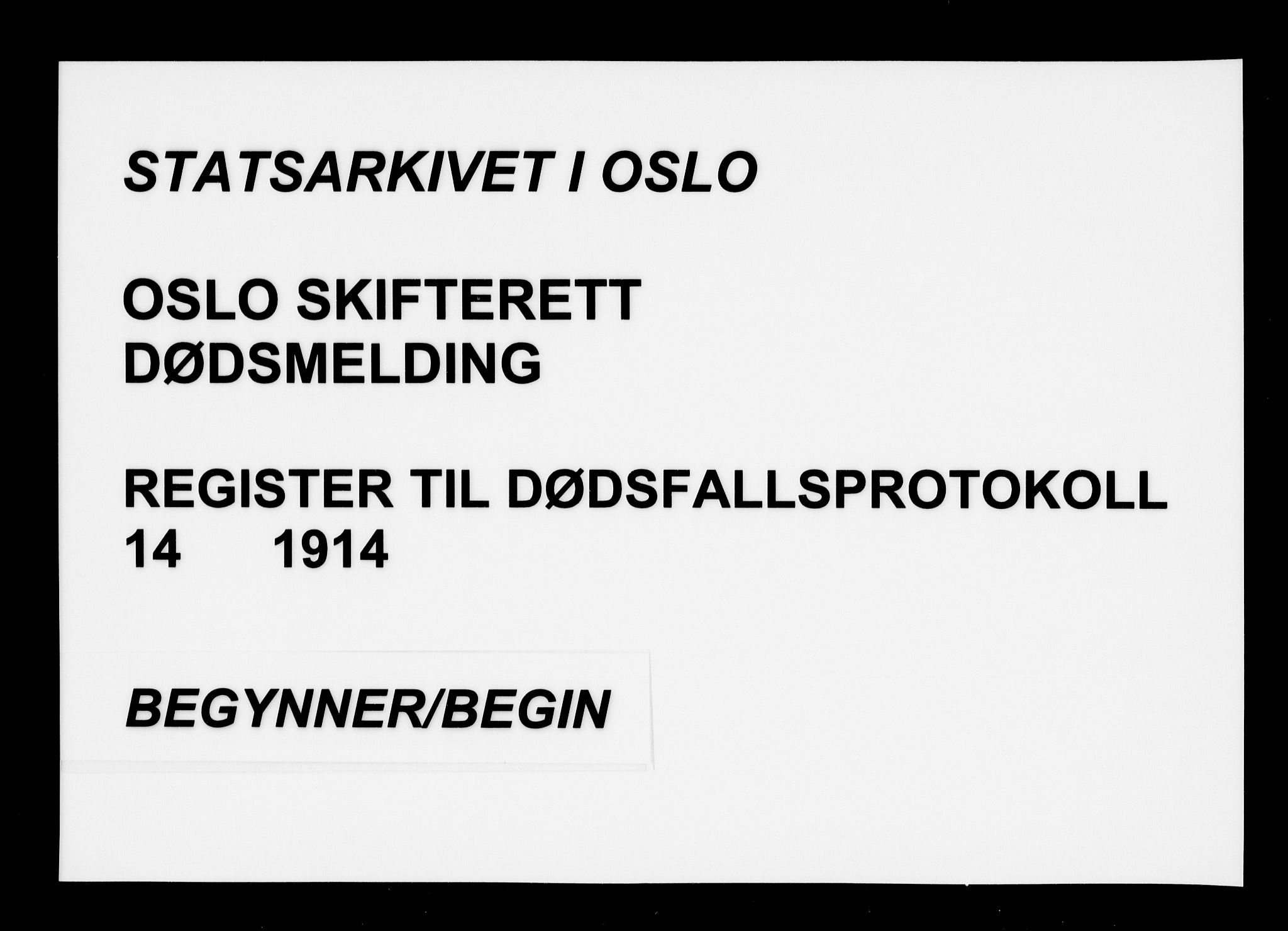 Oslo skifterett, AV/SAO-A-10383/F/Fa/Faa/L0014: Navneregister, 1914